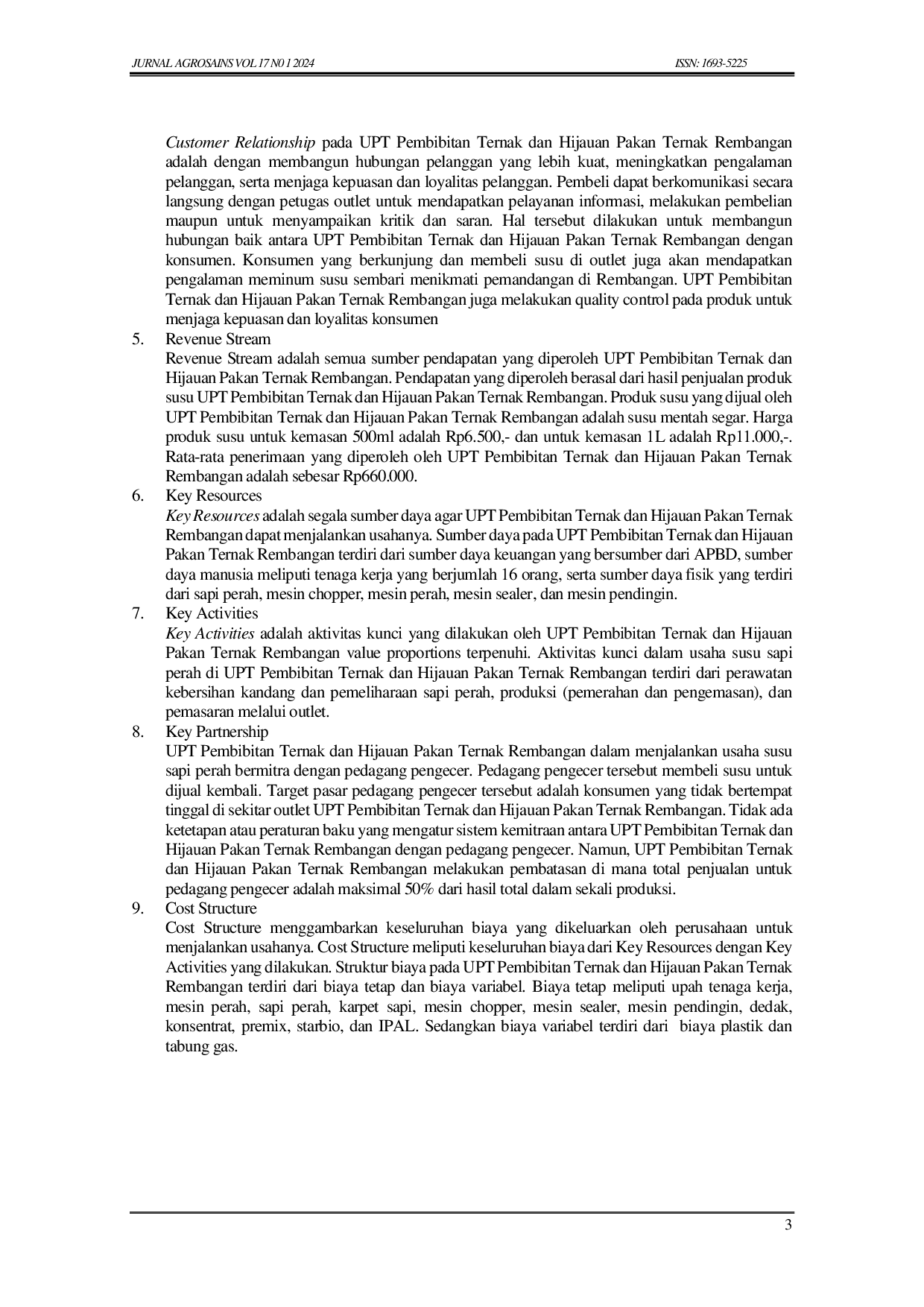 JURIS Pengembangan Usaha Susu Sapi Perah Studi Kasus UPT Pembibitan Ternak dan Hijauan Pakan Ternak Rembangan Jember