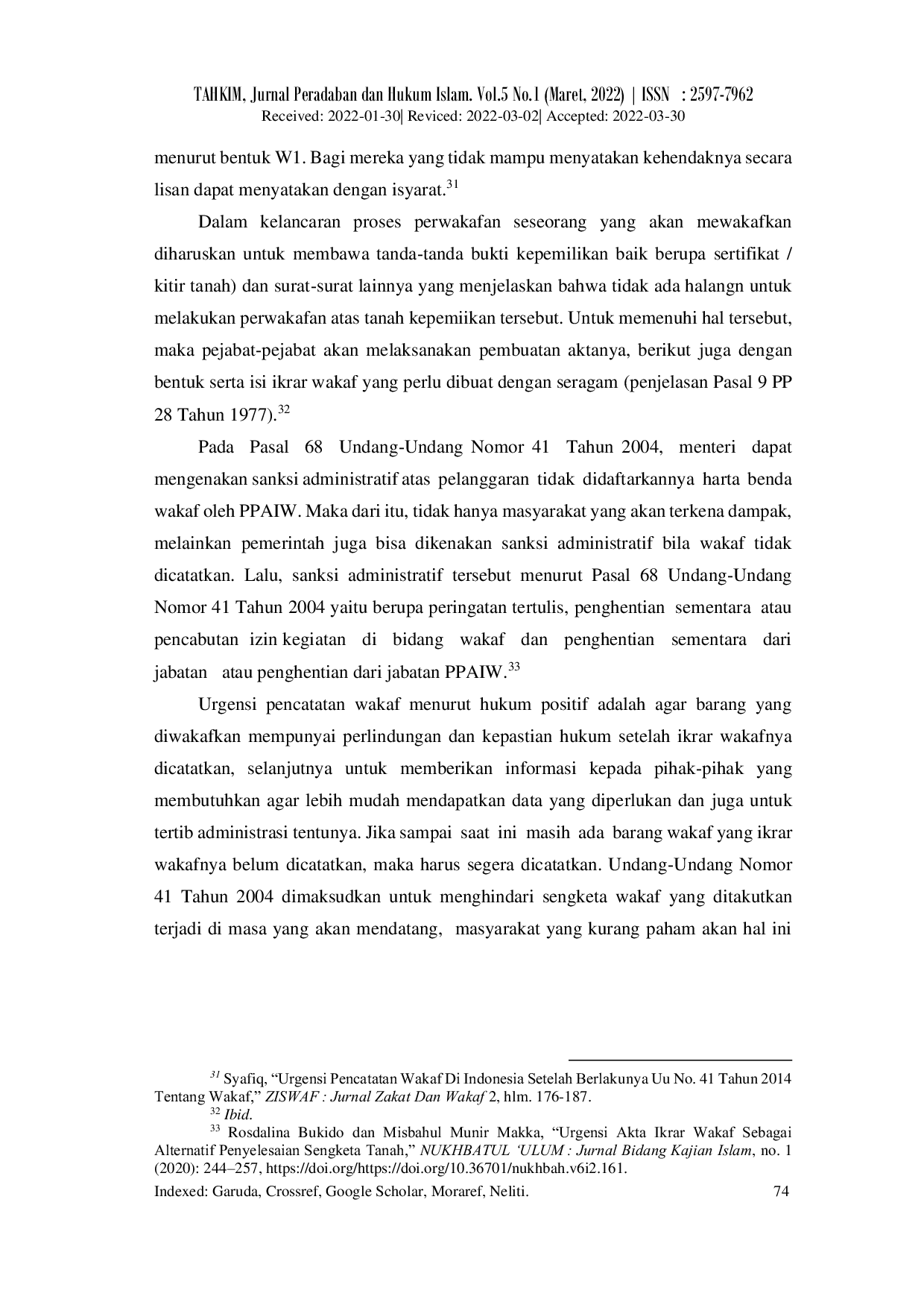 JURIS Urgensi Pencatatan Wakaf Menurut Hukum Positif