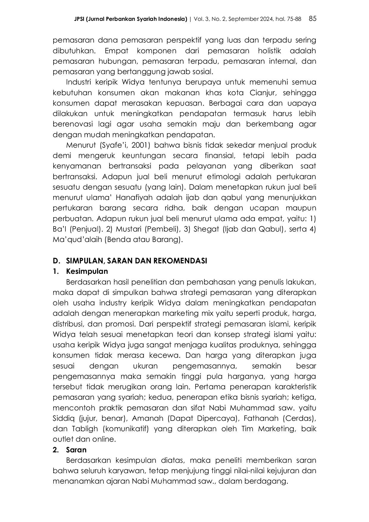 JURIS Analisis Strategi Pemasaran Industri Keripik Ditinjau Dari Etika Bisnis Islam