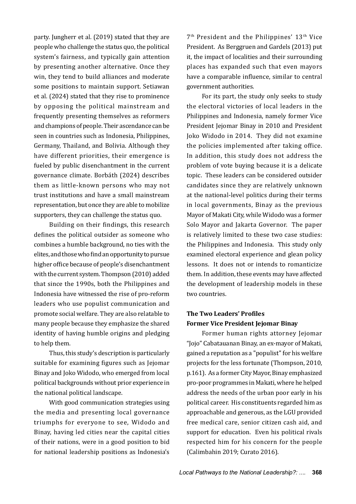 JURIS Local Pathways to the National Leadership International Perspectives on Southeast Asia s Presidential Democracies