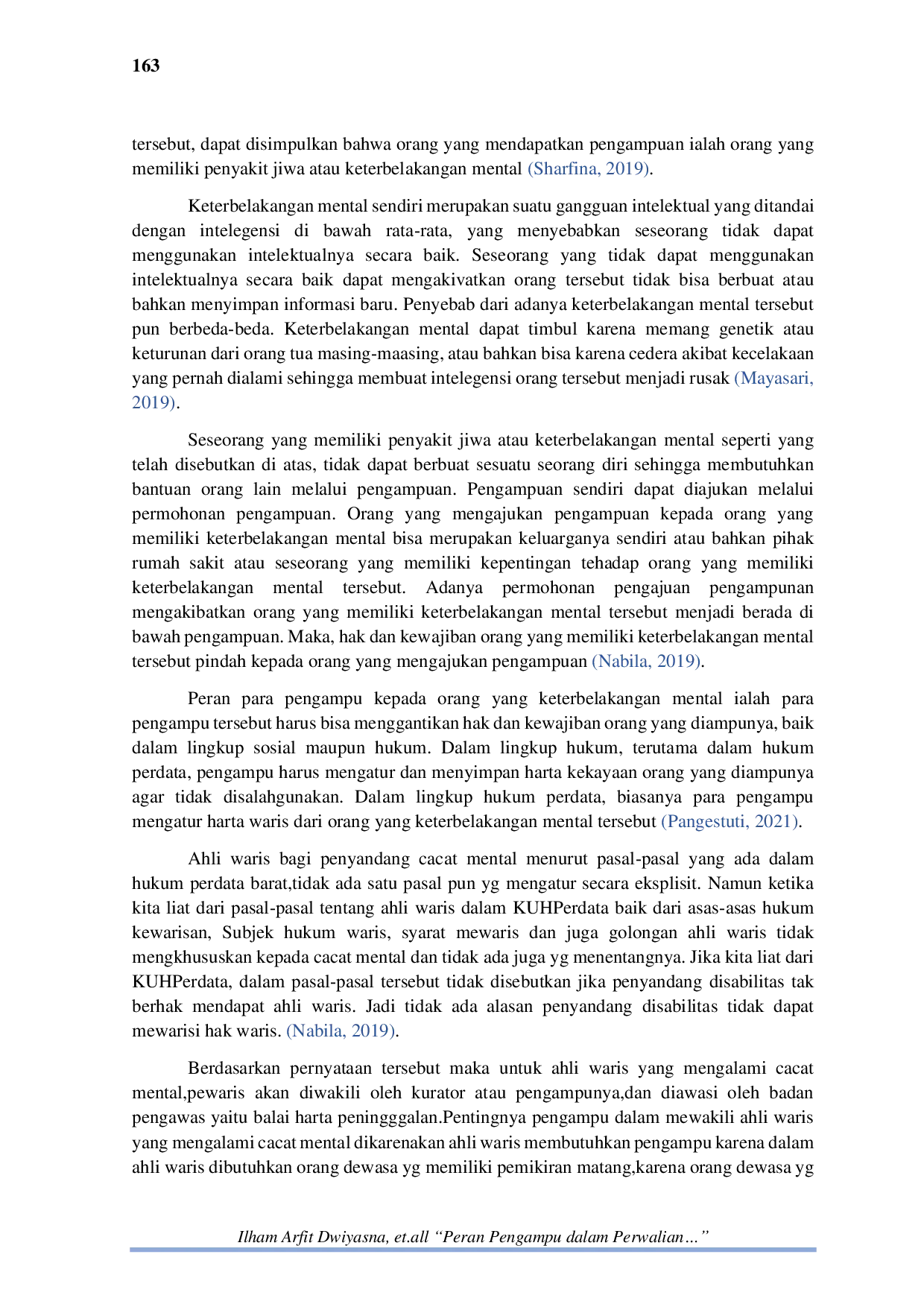 JURIS Peran Pengampu Dalam Melakukan Perwalian Kepada Orang Yang Memiliki Keterbelakangan Mental