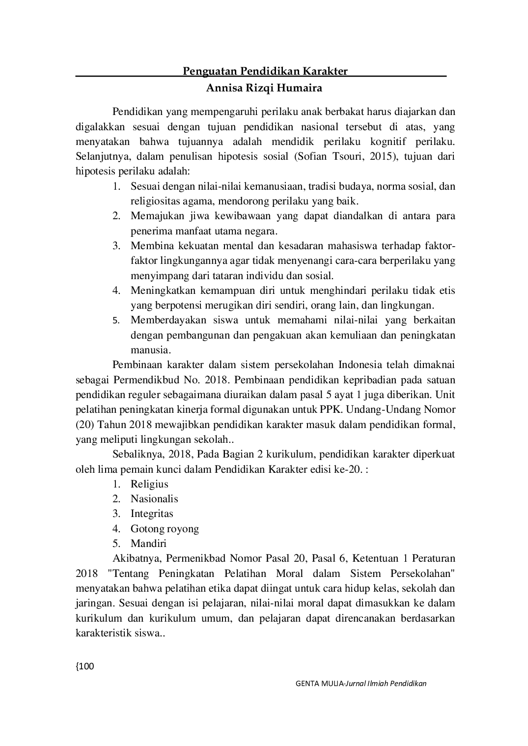 JURIS Penguatan Pendidikan Karakter Melalui Pembelajaran Terpadu Di Sekolah Dasar