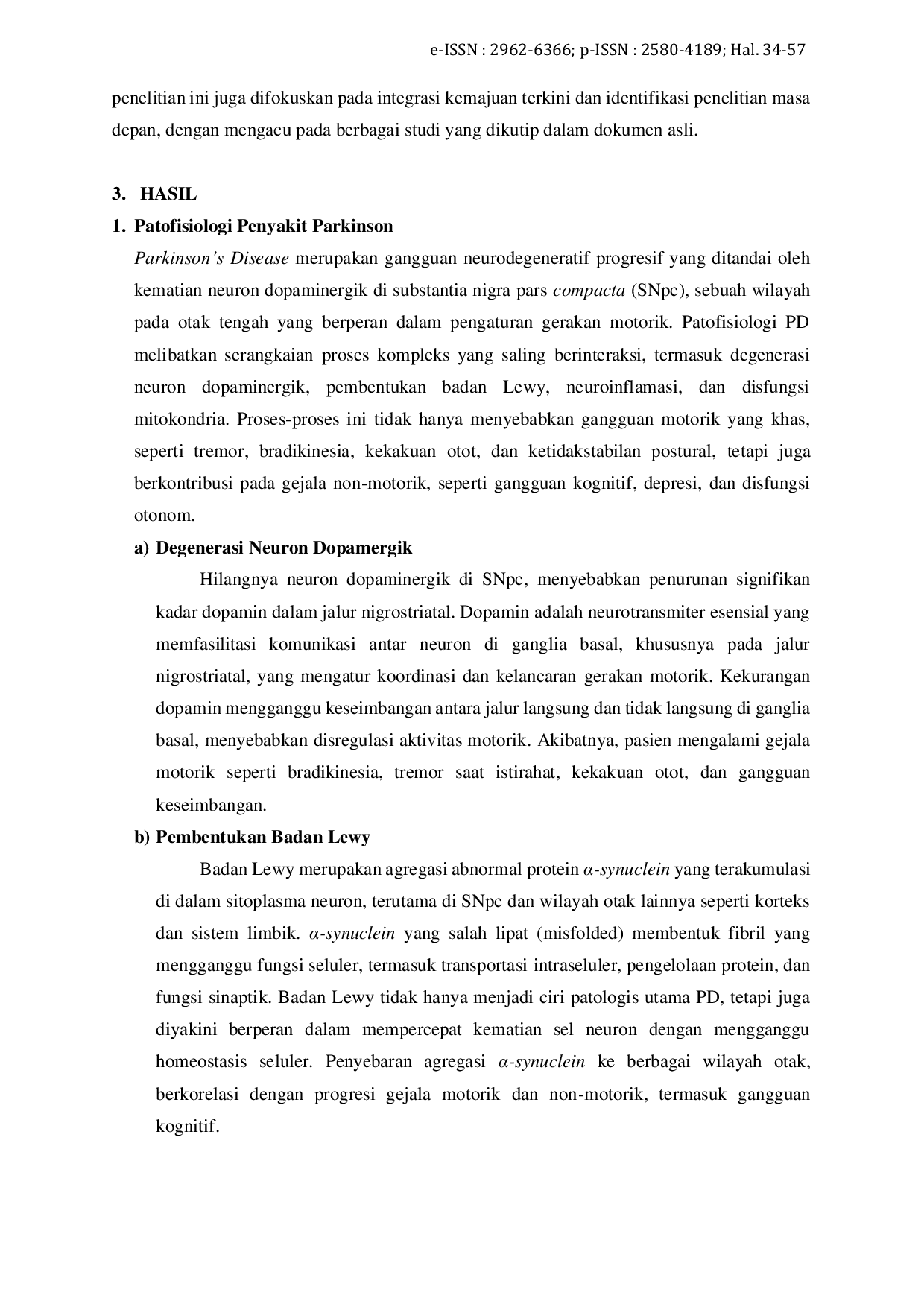 JURIS Penyakit Parkinson Tinjauan Terpadu Biomedis dan Kemajuan Terapi Terkini