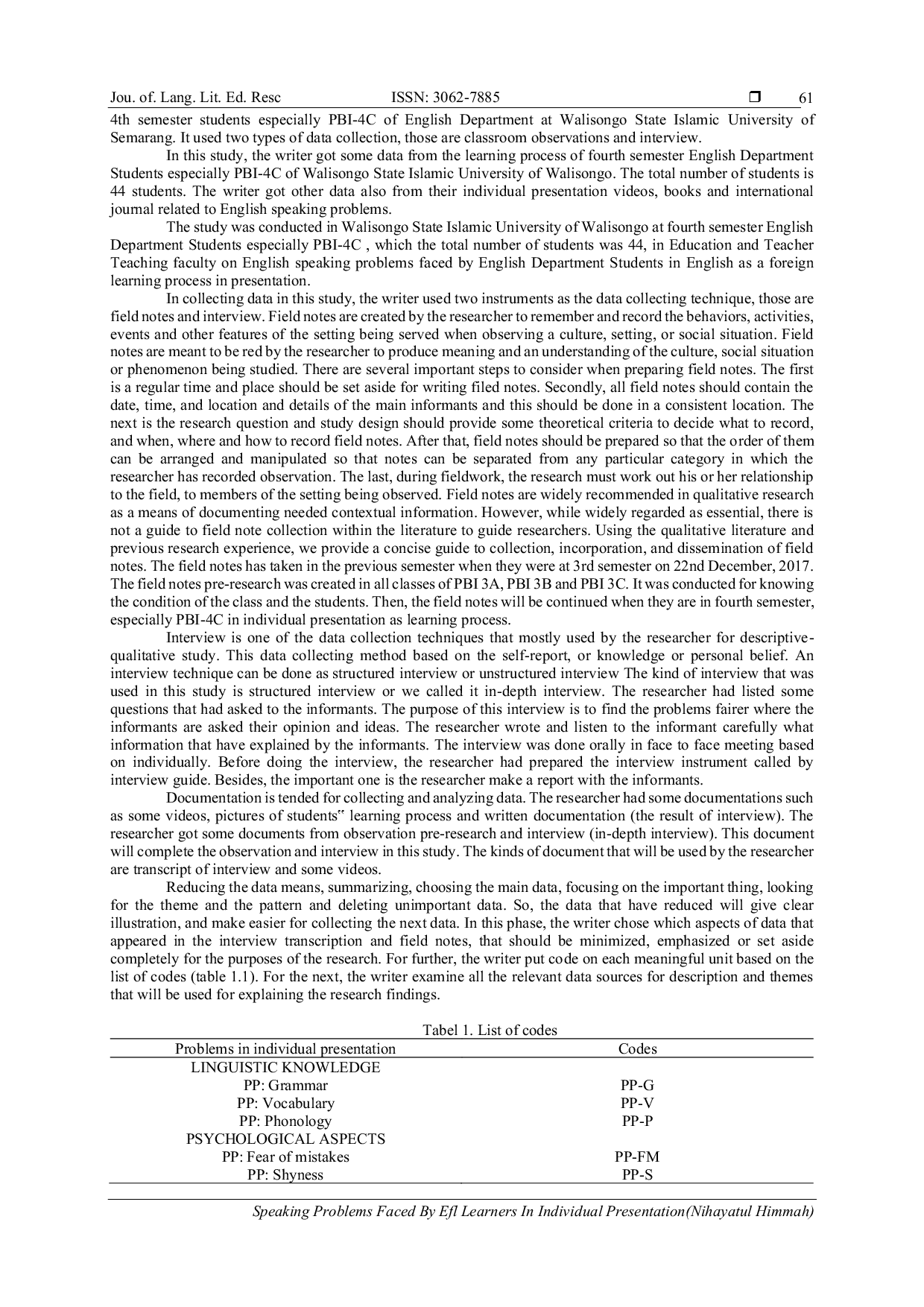 JURIS Speaking Problems Faced By Efl Learners In Individual Presentation