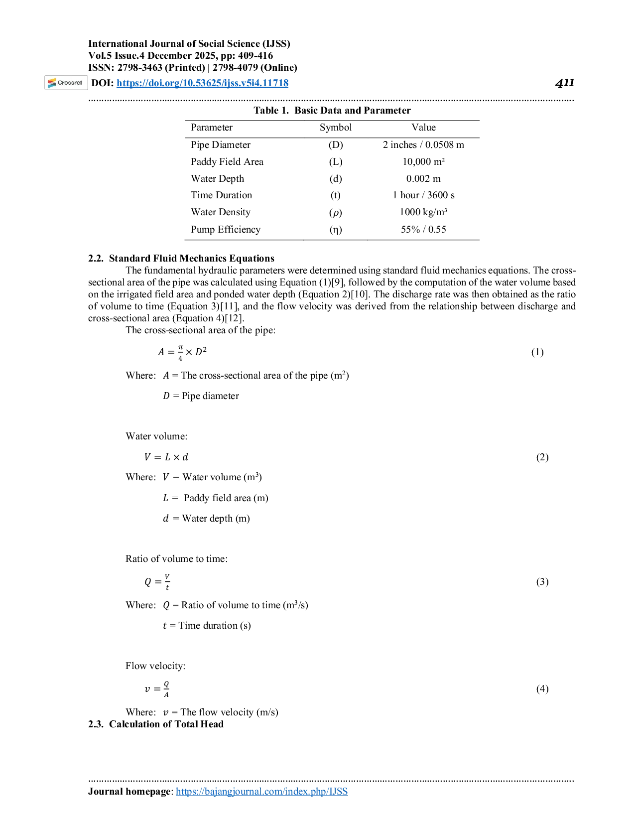 JURIS Theoretical Analysis of Centrifugal Pump Selection Based on Hydraulic Parameters for Energy Efficient Irrigation System