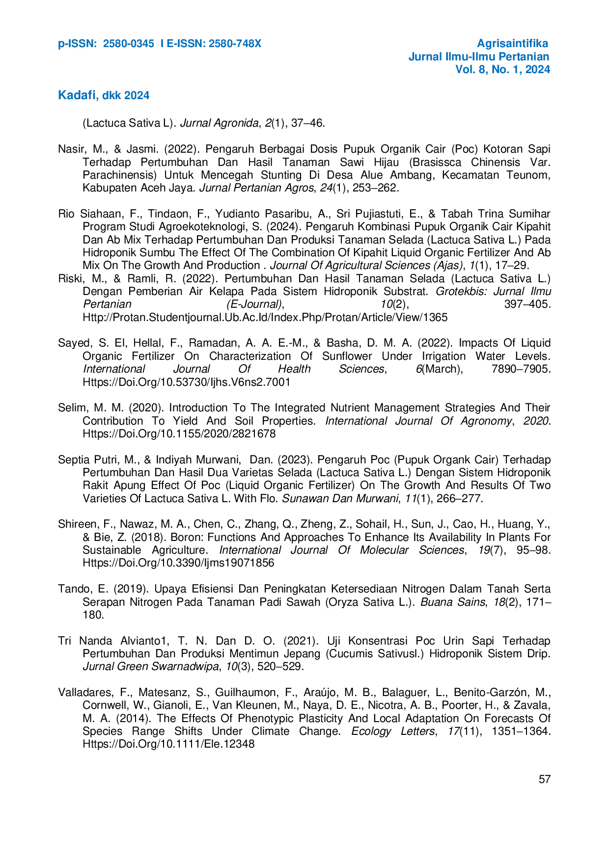 JURIS Optimalisasi Hasil Tiga Varietas Selada Lactuca Sativa L Dengan Pemberian Pupuk Organik Cair Dan Bakteri Rhizosfer