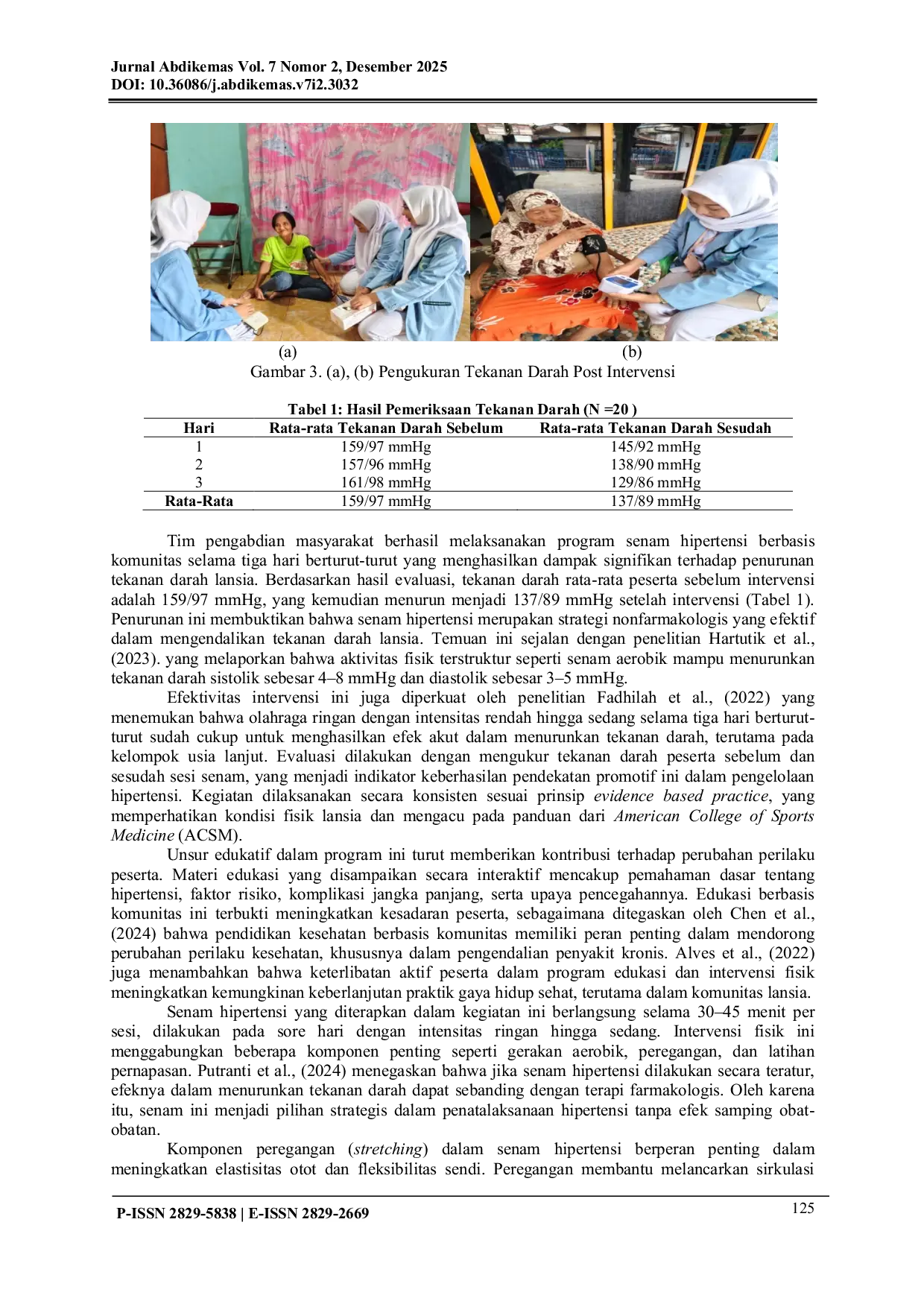 JURIS Senam Hipertensi untuk Meningkatkan Kualitas Hidup Lansia dengan Menurunkan Tekanan Darah di Kota Palembang