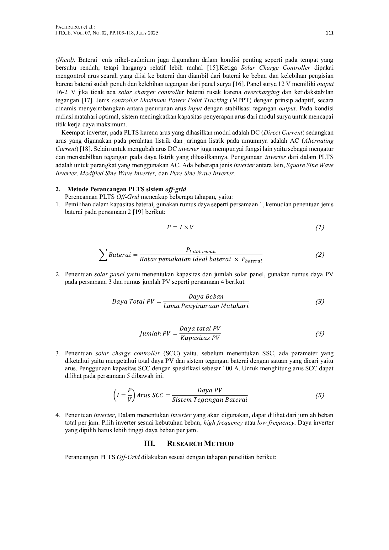 JURIS Analisis Perancangan PLTS Off Grid 2 KW Pada Wisata Dung Tungkul Meteseh Semarang