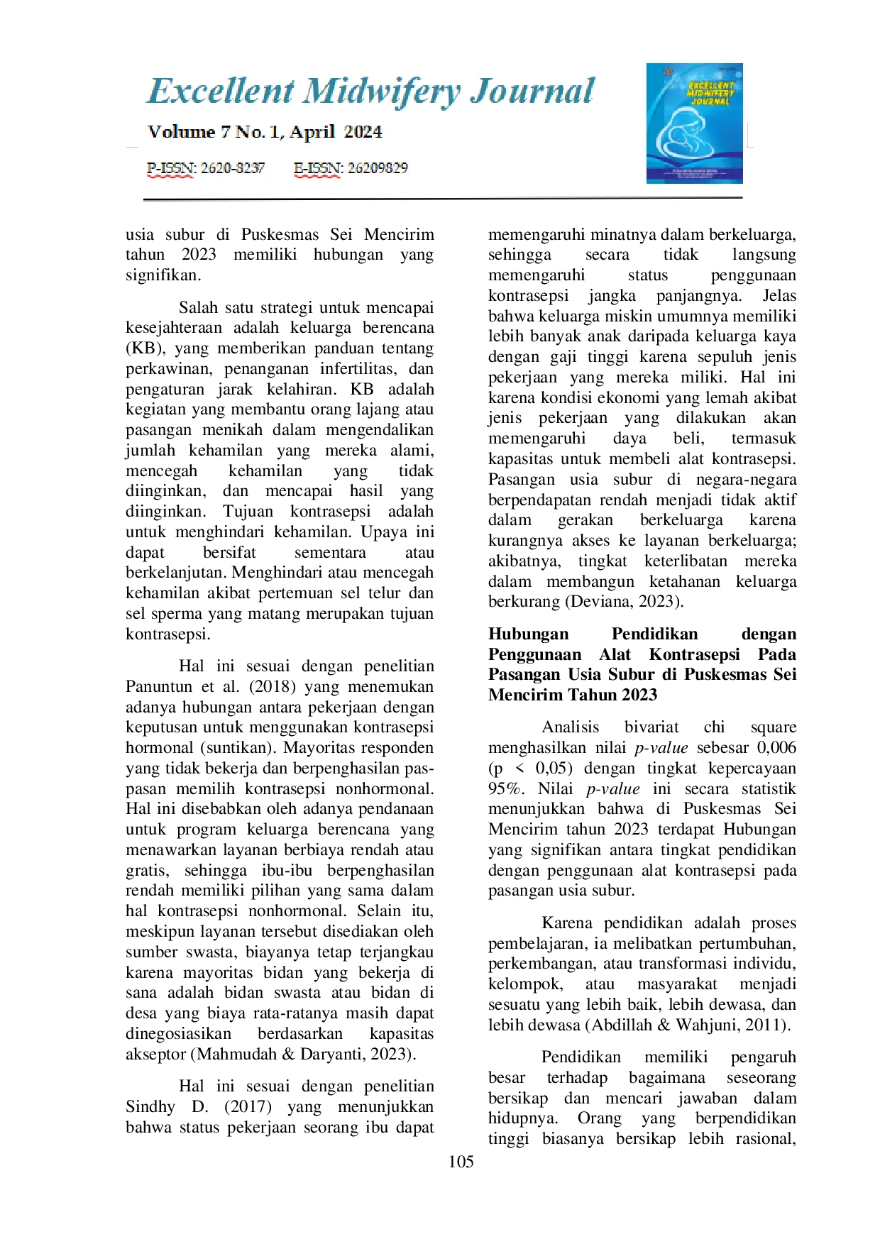 JURIS Faktor Faktor Yang Mempengaruhi Penggunaan Alat Kontrasepsi Pada Pasangan Usia Subur Di Puskesmas Sei Mencirim Desa Sunggal Kanan Tahun 2023