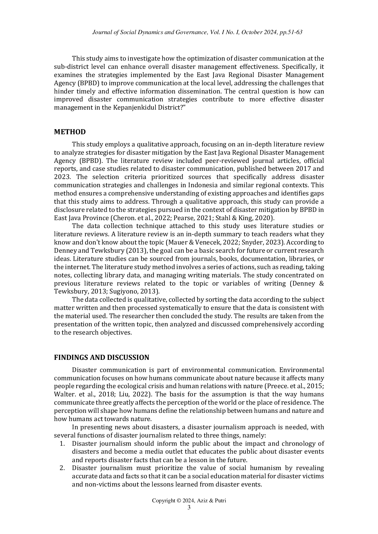 JURIS Effective Disaster Communication Strategy at the East Java Regional Disaster Management Agency