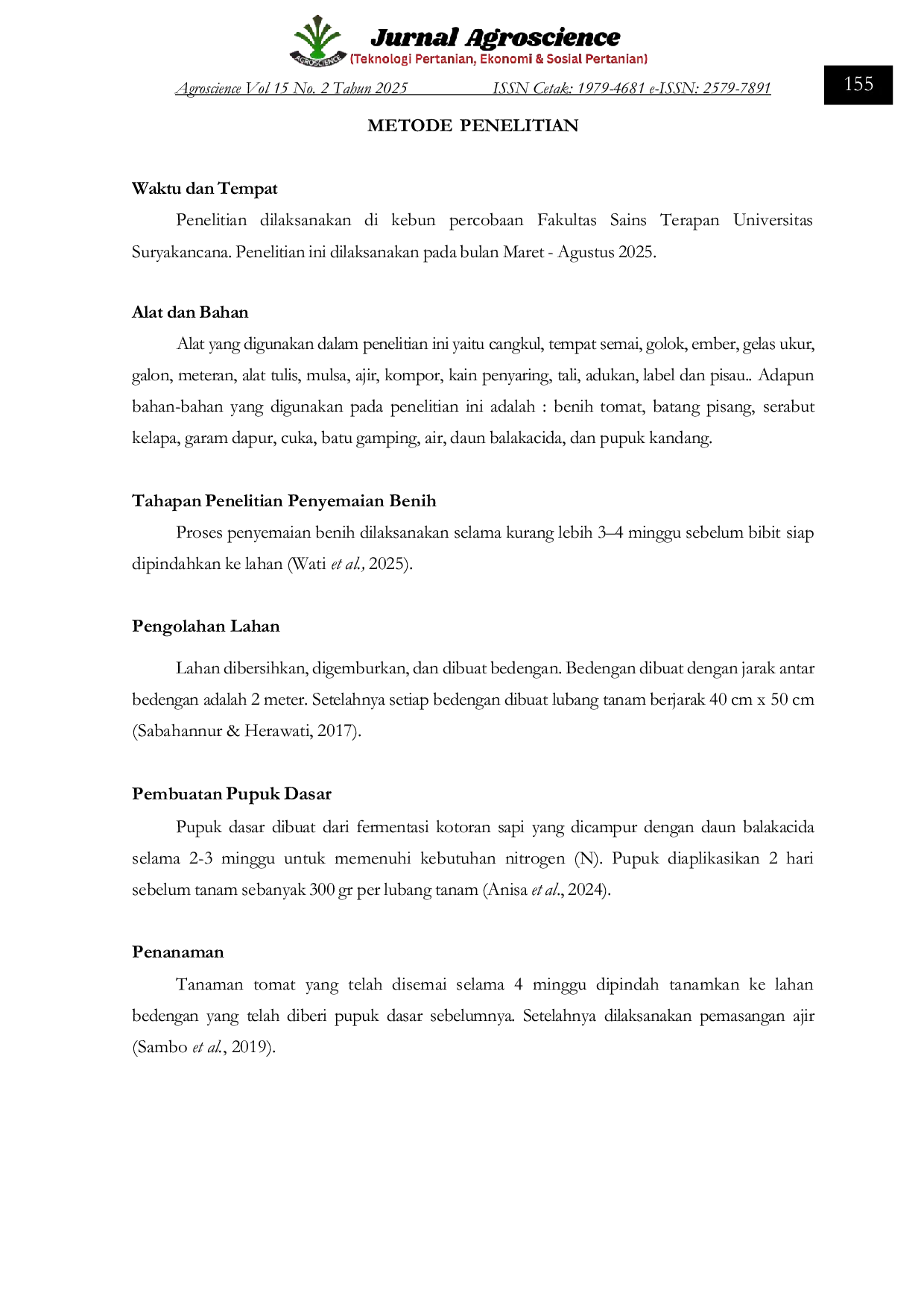 JURIS EFEKTIVITAS BERBEDA PUPUK ORGANIK CAIR SERABUT KELAPA DAN PUPUK ORGANIK CAIR BATANG PISANG PADA TANAMAN TOMAT Lycopersicum esculentum Mill