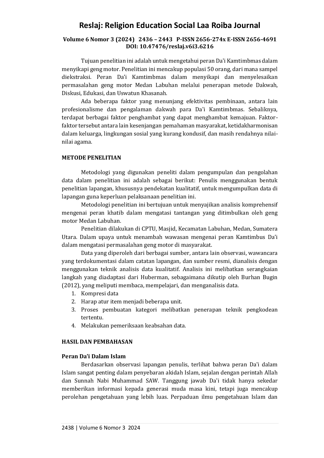 JURIS Peran Da I Kamtimbmas dalam Penanggulangan Geng Motor