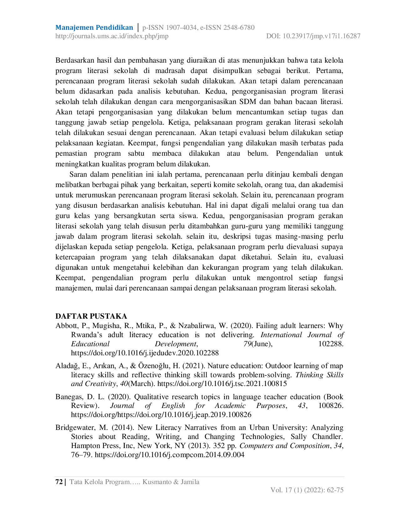 JURIS Tata Kelola Program Gerakan Literasi Sekolah di Madrasah Ibtidaiyah Negeri 8 Sragen