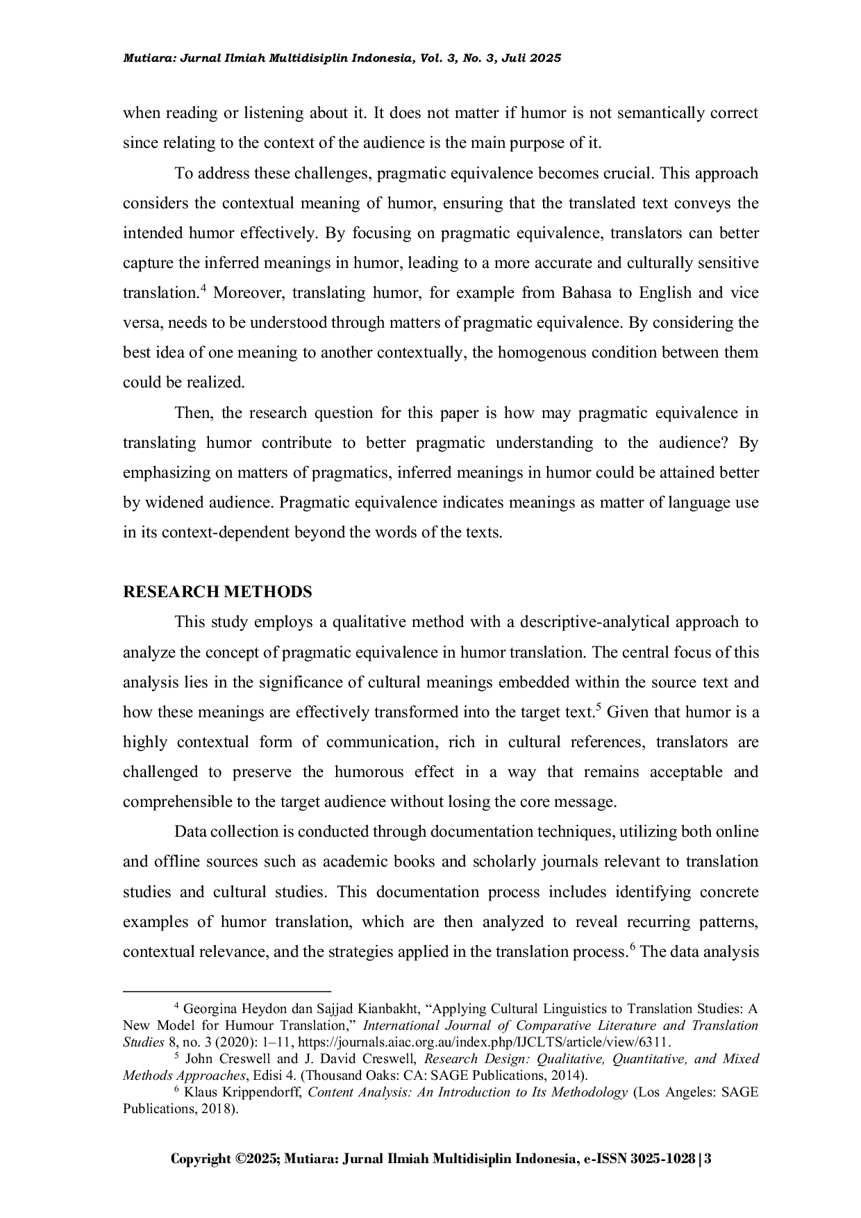 JURIS The Subtextual Significances of Pragmatic Equivalence in Translating Humor