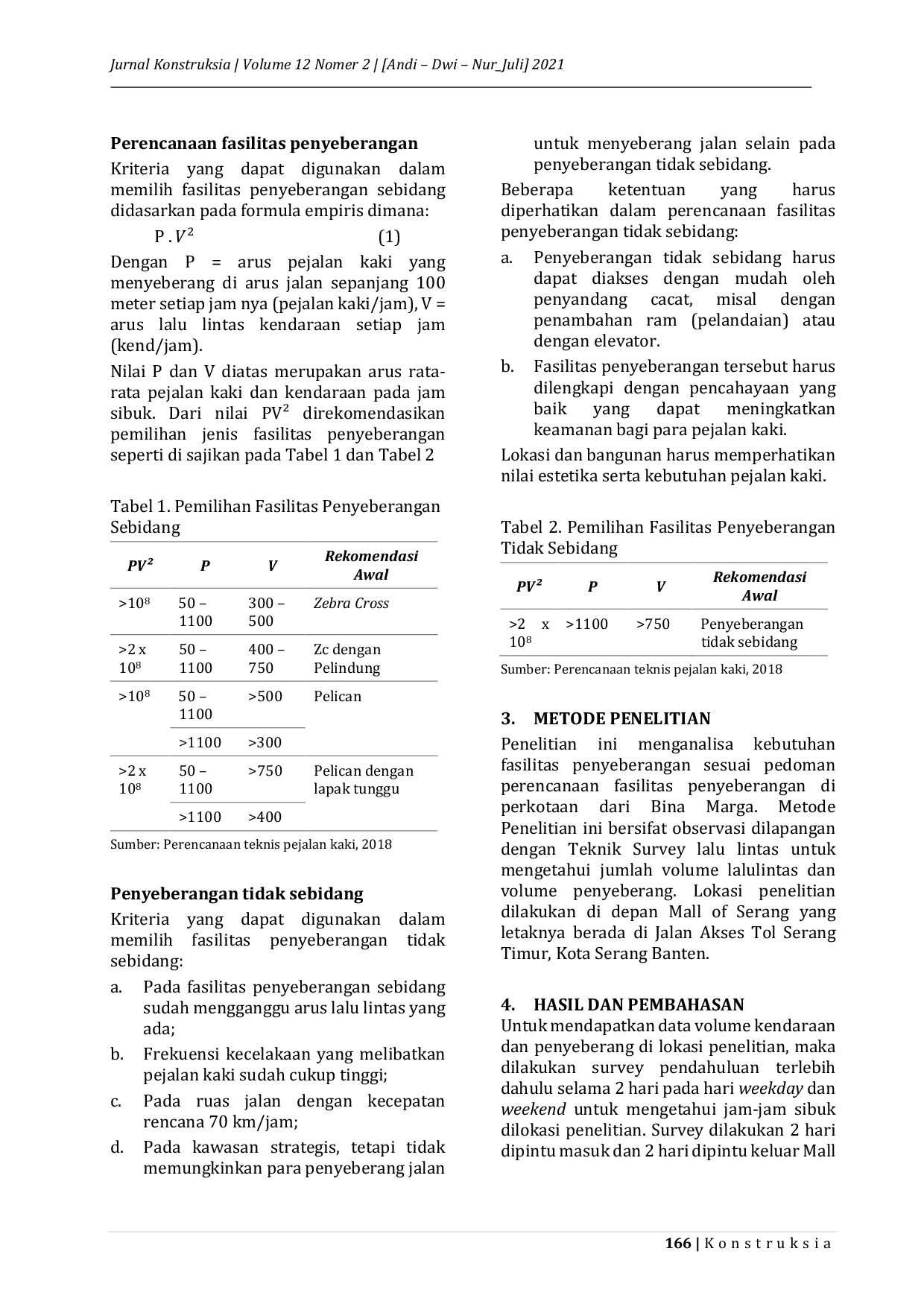 JURIS Kebutuhan Fasilitas Penyeberangan Jalan Di Pusat Perbelanjaan Modern Studi Kasus Mall Of Serang