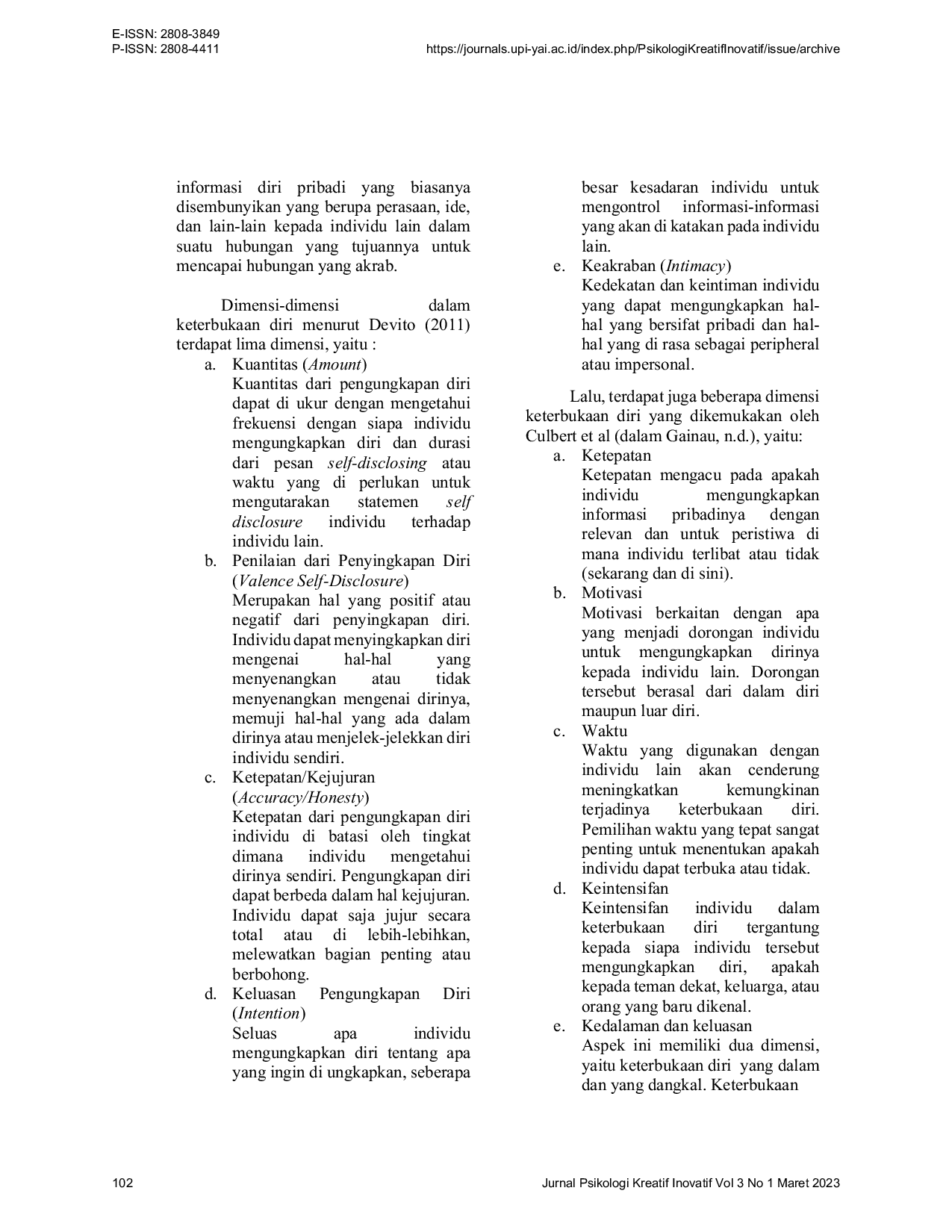 JURIS Hubungan Konsep Diri Dan Keterbukaan Diri Dengan Komunikasi Interpersonal Pada Mahasiswa Perantau Di Universitas Persada Indonesia Y A I