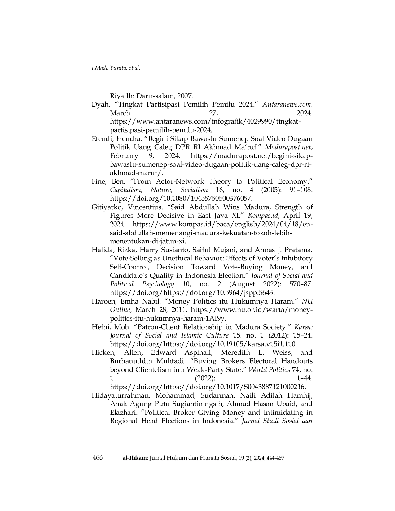 JURIS The Vote Buying among Madurese Muslim Islamic Law Standpoint