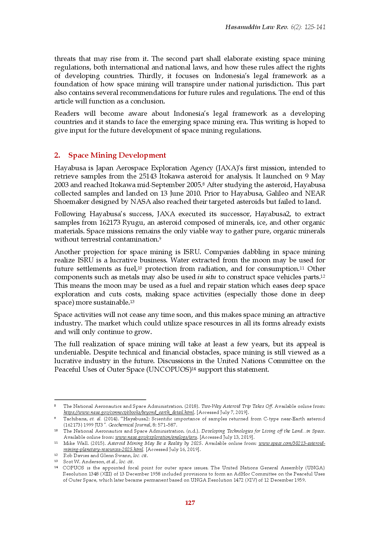juris The Space Rush Reviewing Indonesia s Space Law in Facing the Rise of Space Mining