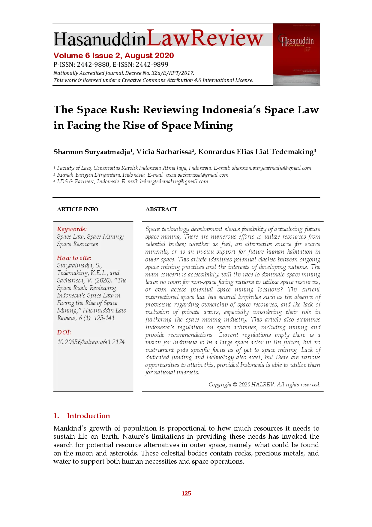 juris The Space Rush Reviewing Indonesia s Space Law in Facing the Rise of Space Mining