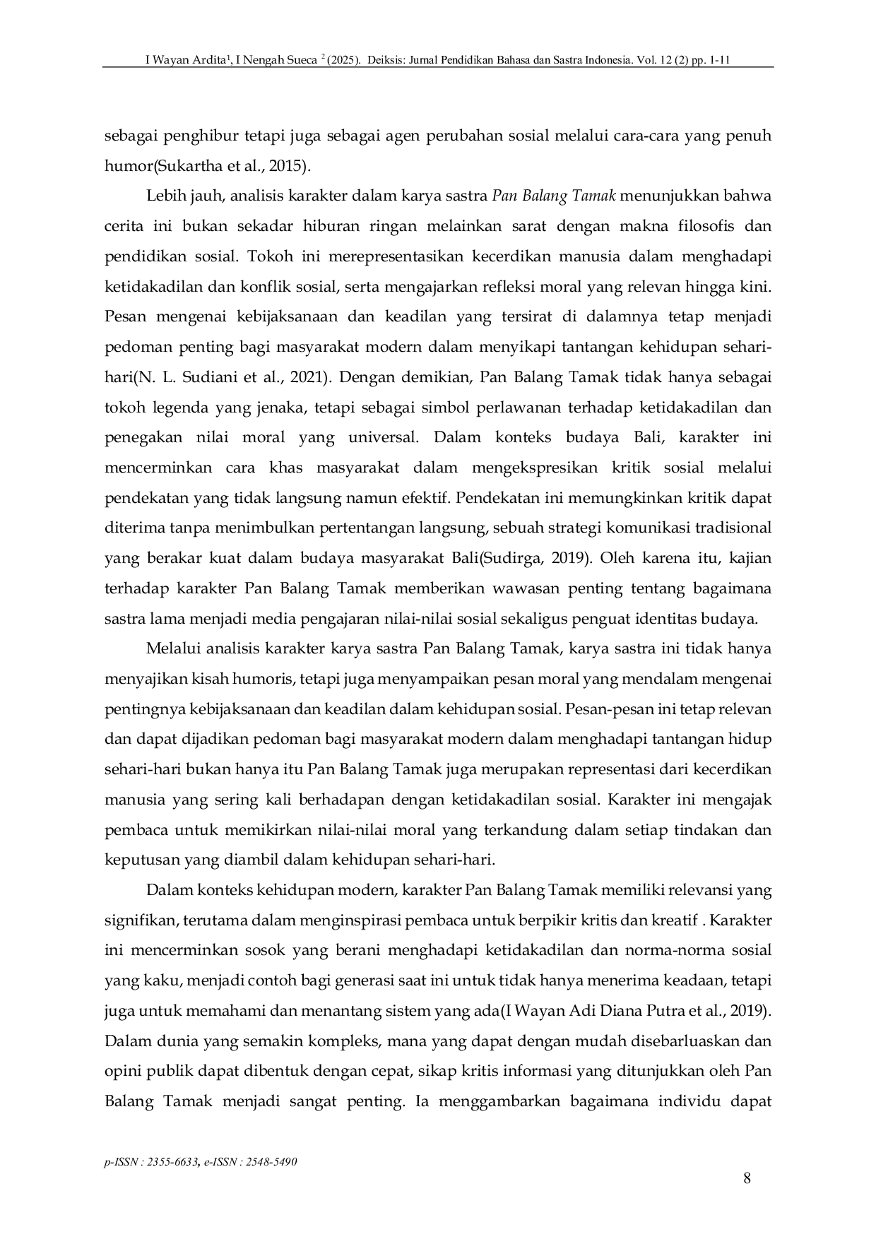 JURIS Character Analysis of Figure in The Classical Literary Work Pan Balang Tamak