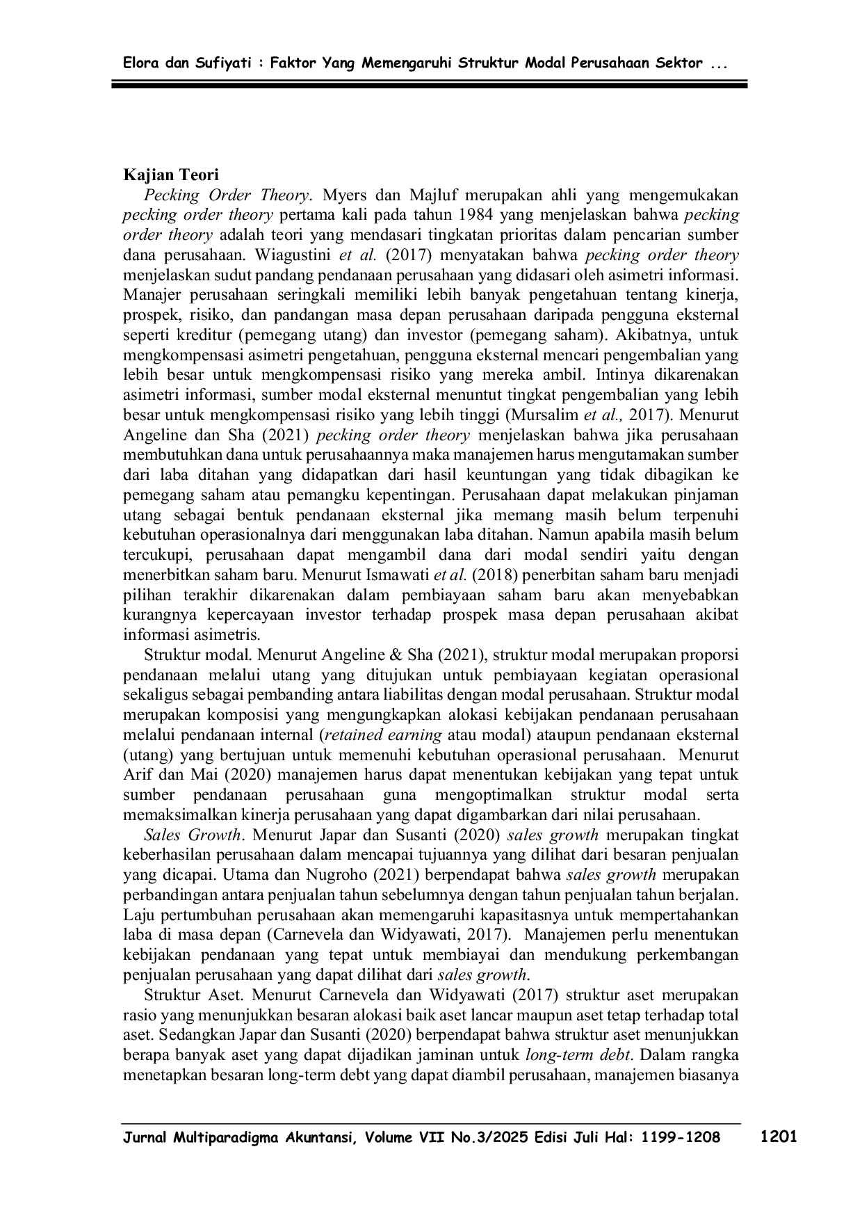 JURIS Faktor Faktor yang Memengaruhi Struktur Modal Perusahaan Sektor Konsumen Non Cyclical di Bursa Efek Indonesia Periode 2019 2021