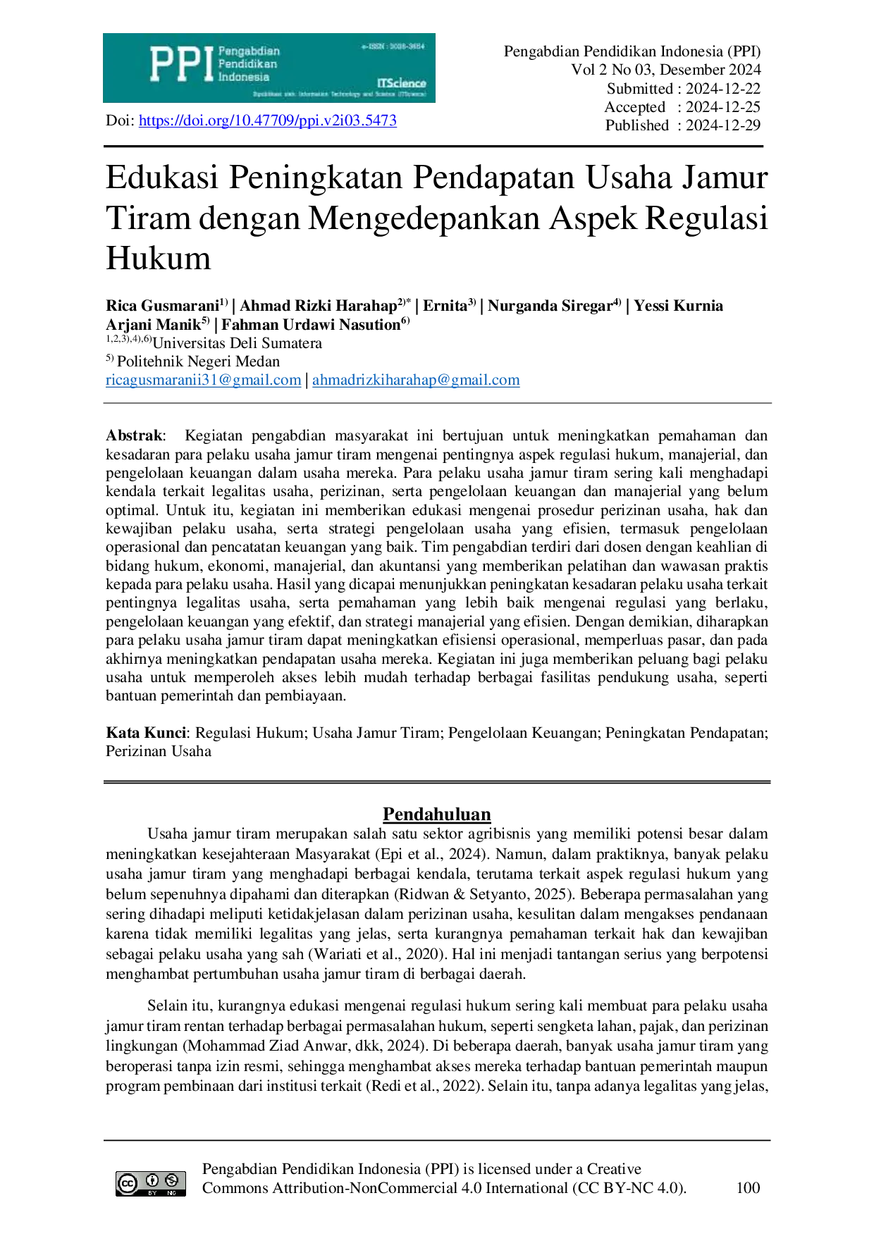 JURIS Edukasi Peningkatan Pendapatan Usaha Jamur Tiram dengan Mengedepankan Aspek Regulasi Hukum