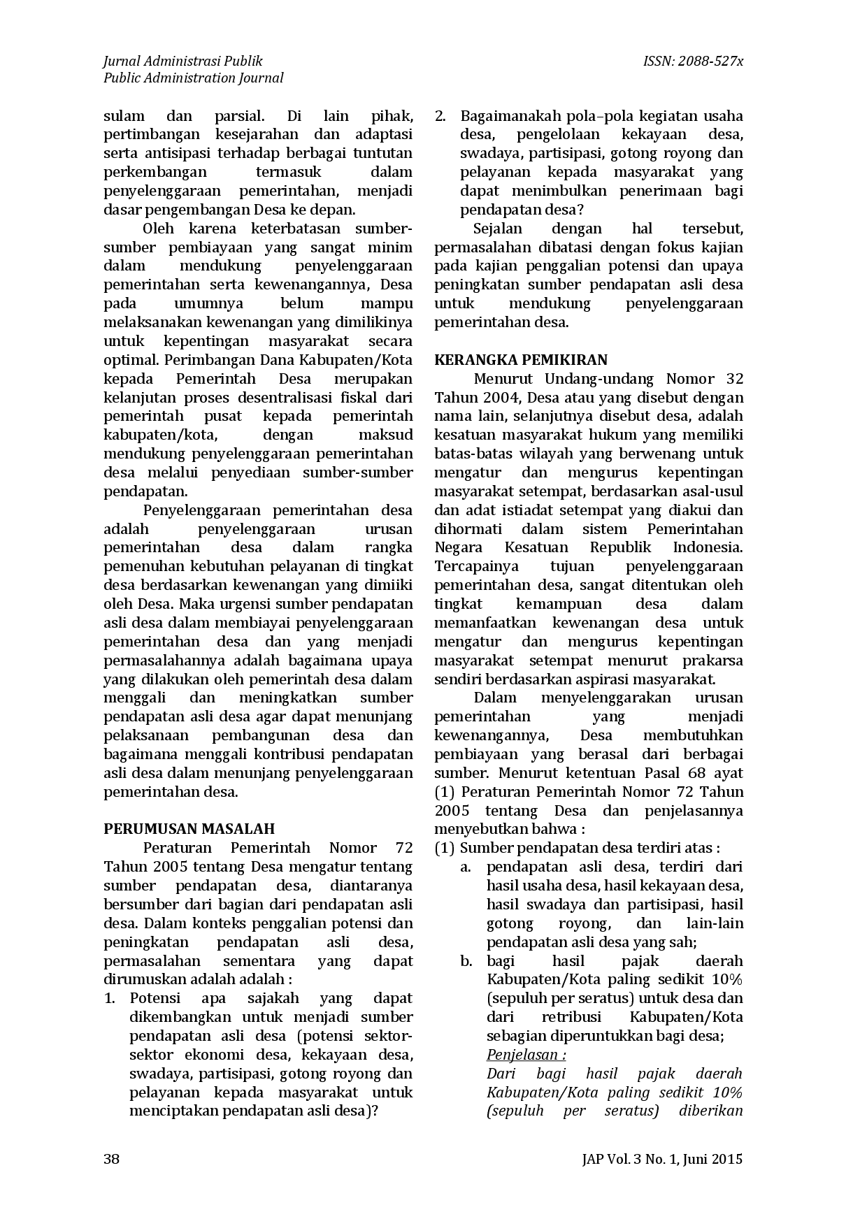 juris Kajian Penggalian Potensi Dan Peningkatan Pendapatan Asli Desa di Kabupaten Sekadau Provinsi Kalimantan Barat