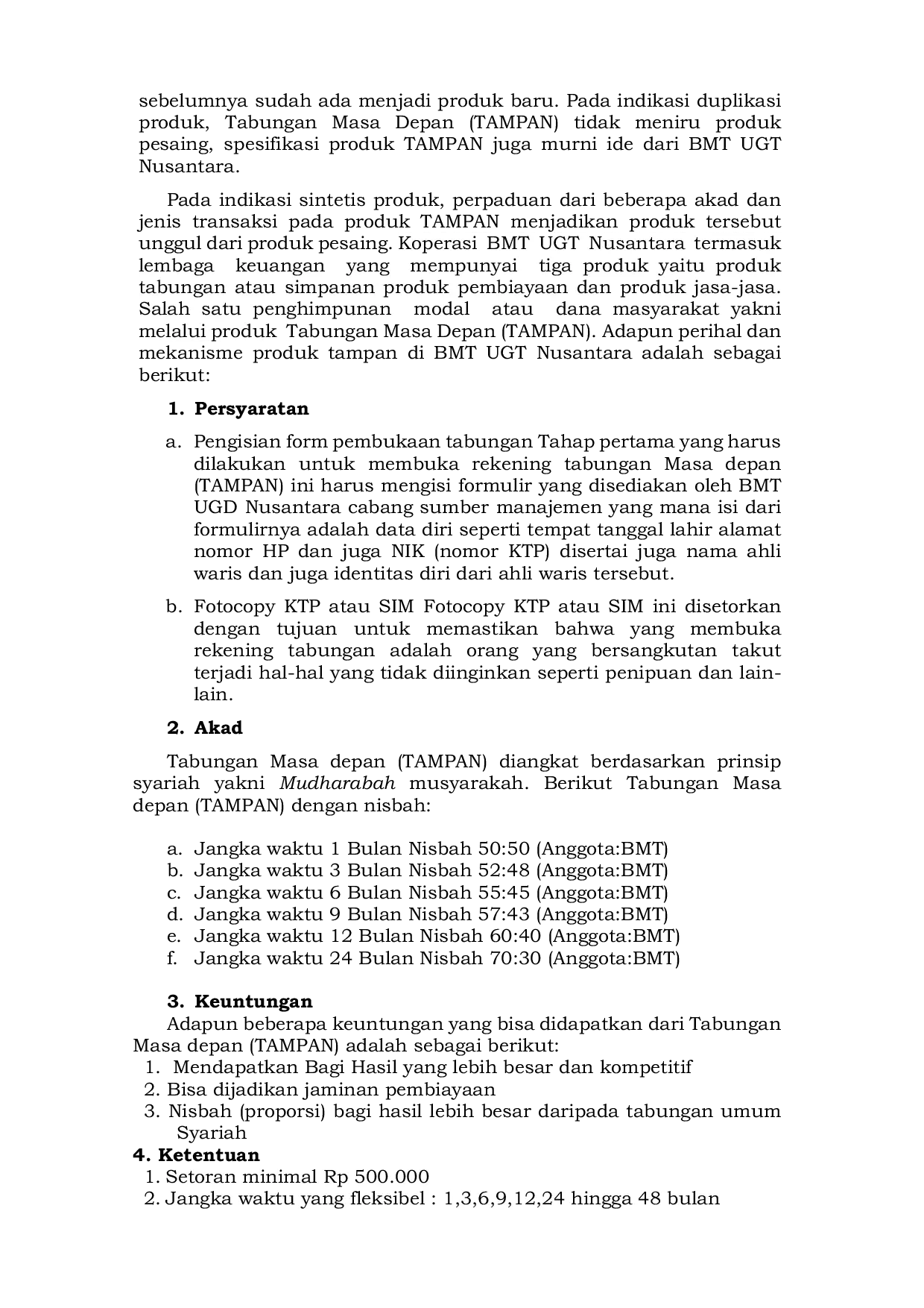 JURIS Pemberdayaan Masyarakat Melalui Peran Bmt Ugt Nusantara Dalam Melatih Manajemen Keuangan Terhadap Produk Tabungan Tampan Tabungan Masa Depan