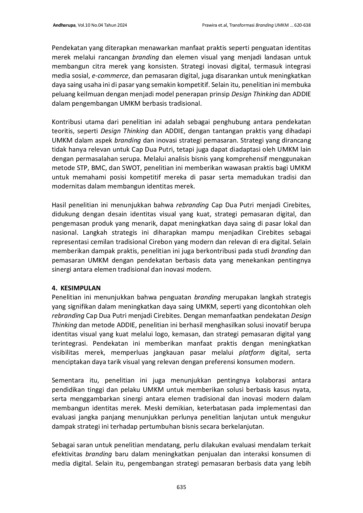 JURIS Transformasi Branding UMKM Tradisional di Era Digital Studi Kasus Rebranding Cap Dua Putri Menjadi Cirebites