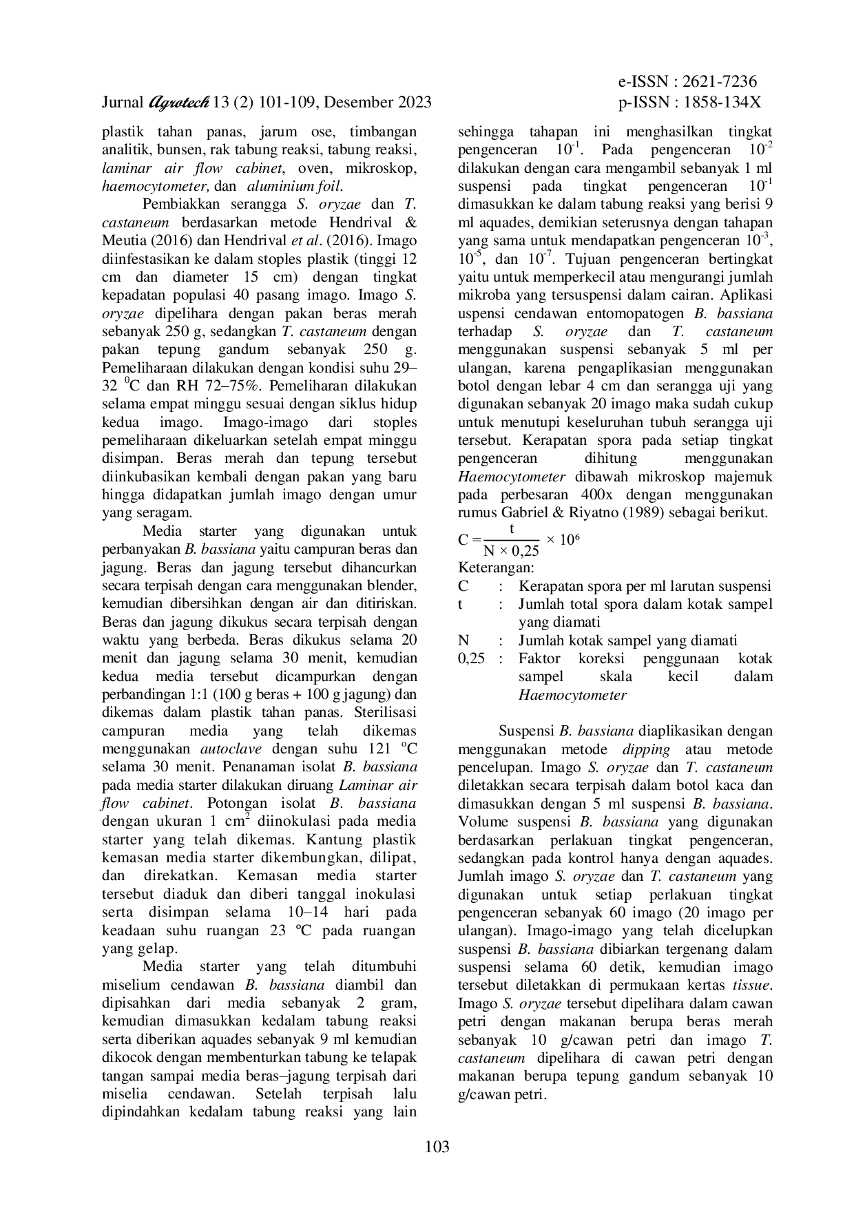 JURIS Patogenisitas Cendawan Entomopatogen Beauveria Bassiana Bals Pada Hama Pasca panen