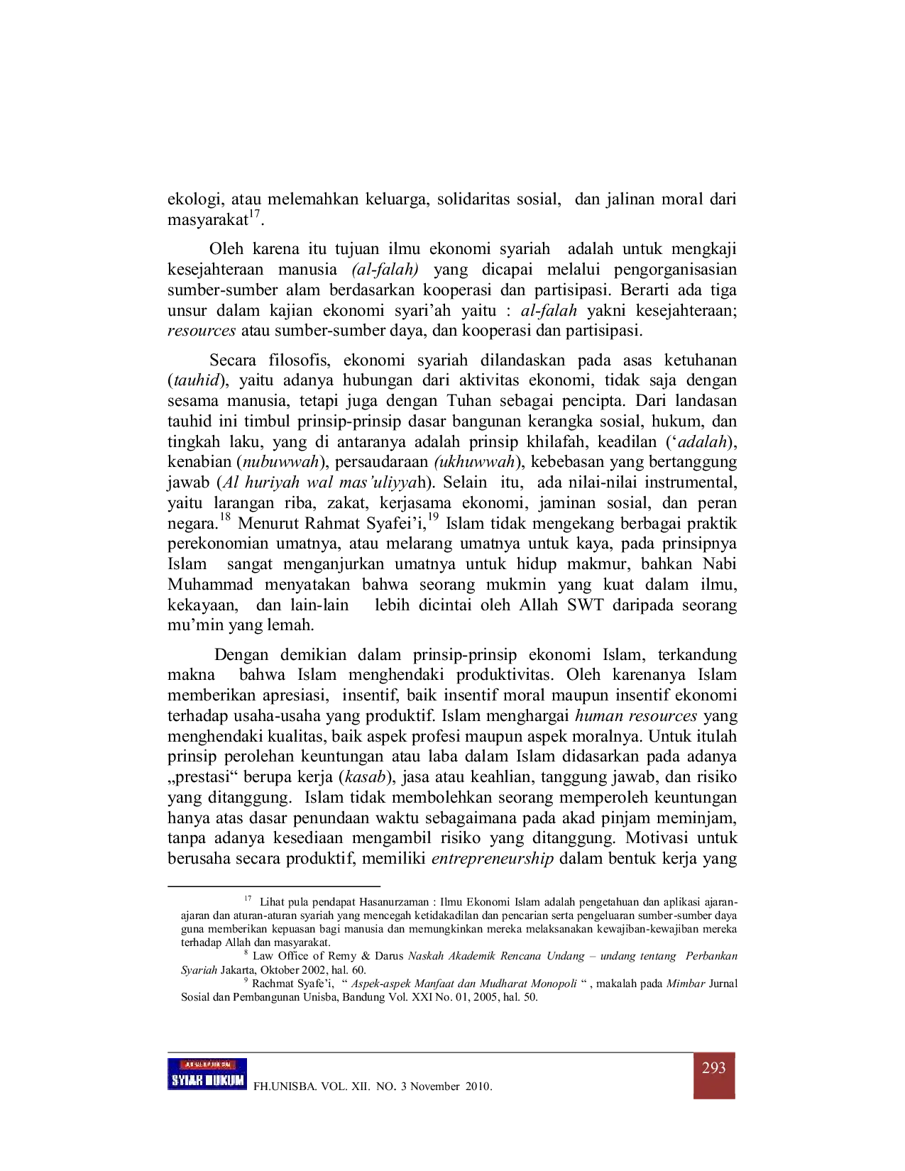 JURIS Optimalisasi Peran Mudharabah Sebagai Salah Satu Akad Kerjasama dalam Pengembangan Ekonomi Syari ah