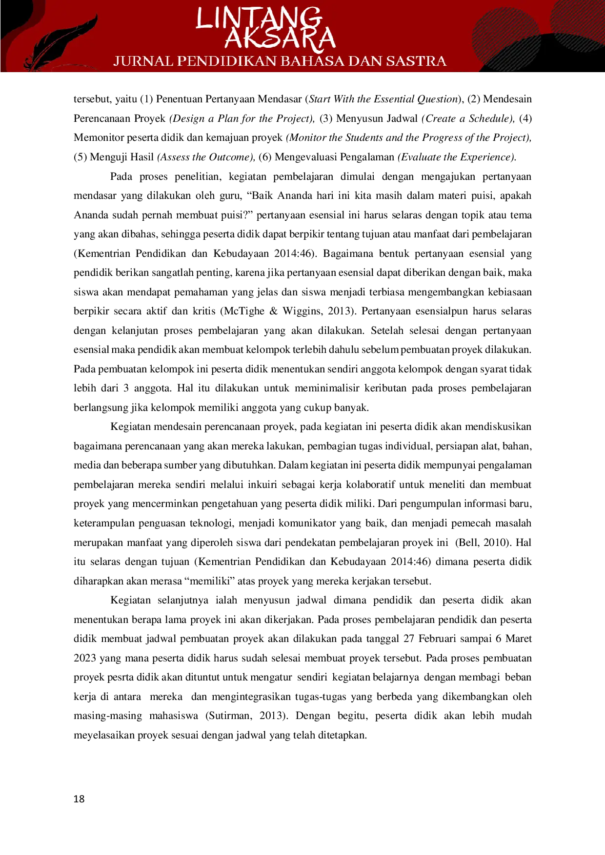 JURIS Penerapan Model Pembelajaran Project Based Learning PjBL dalam Menulis Teks Puisi di Kelas VIII SMP