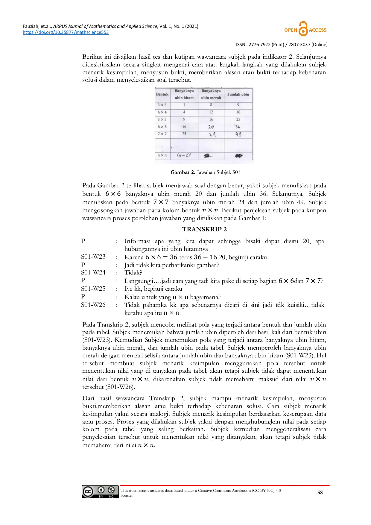 JURIS Students mathematical reasoning ability in solving TIMSS cognitive domain on Algebraic based on students thinking style