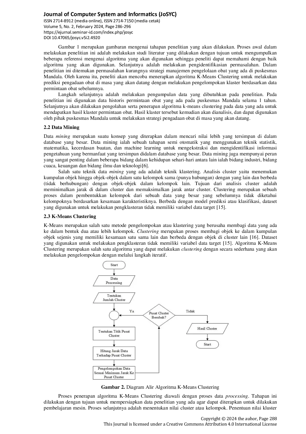 JURIS Implementasi Data Mining dengan K Means Clustering untuk Memprediksi Pengadaan Obat