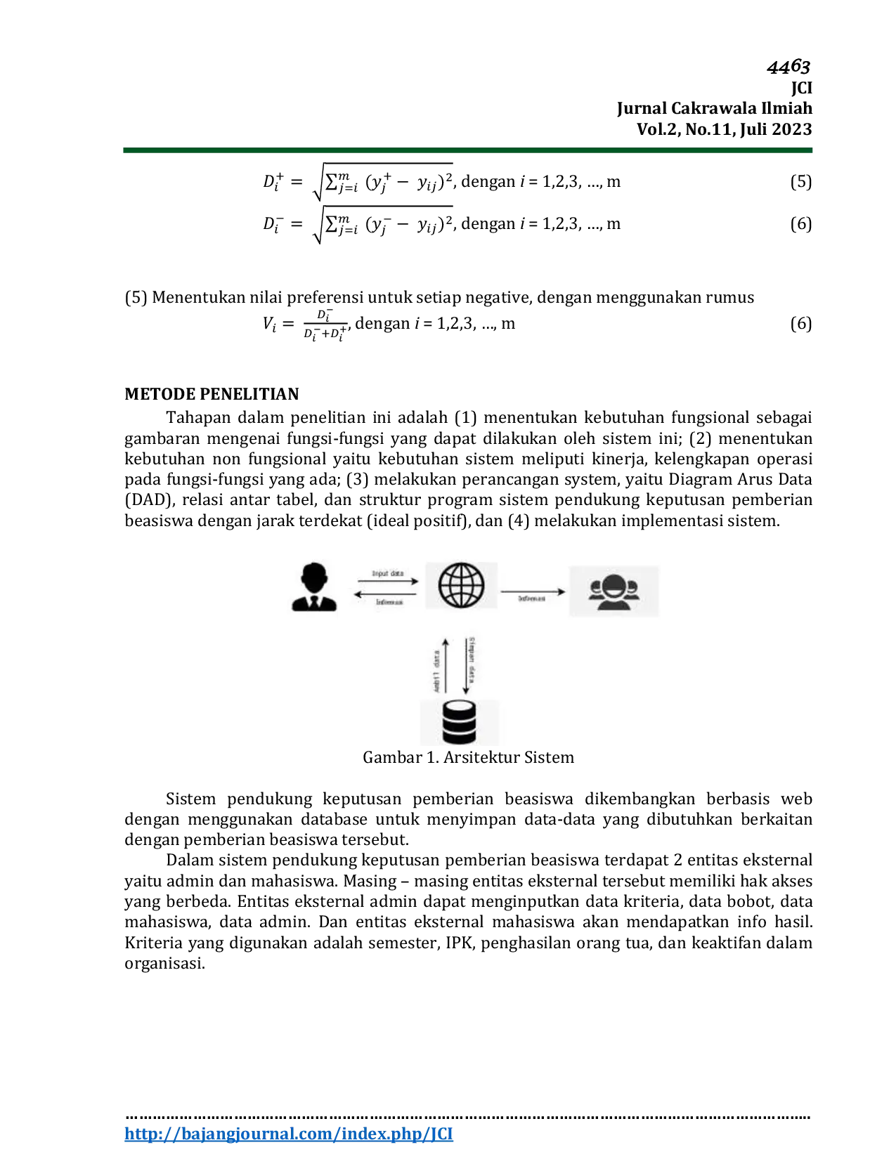 JURIS Penerapan Metode Topsis Dalam Pengambilan Keputusan Pemberian Beasiswa Pendidikan