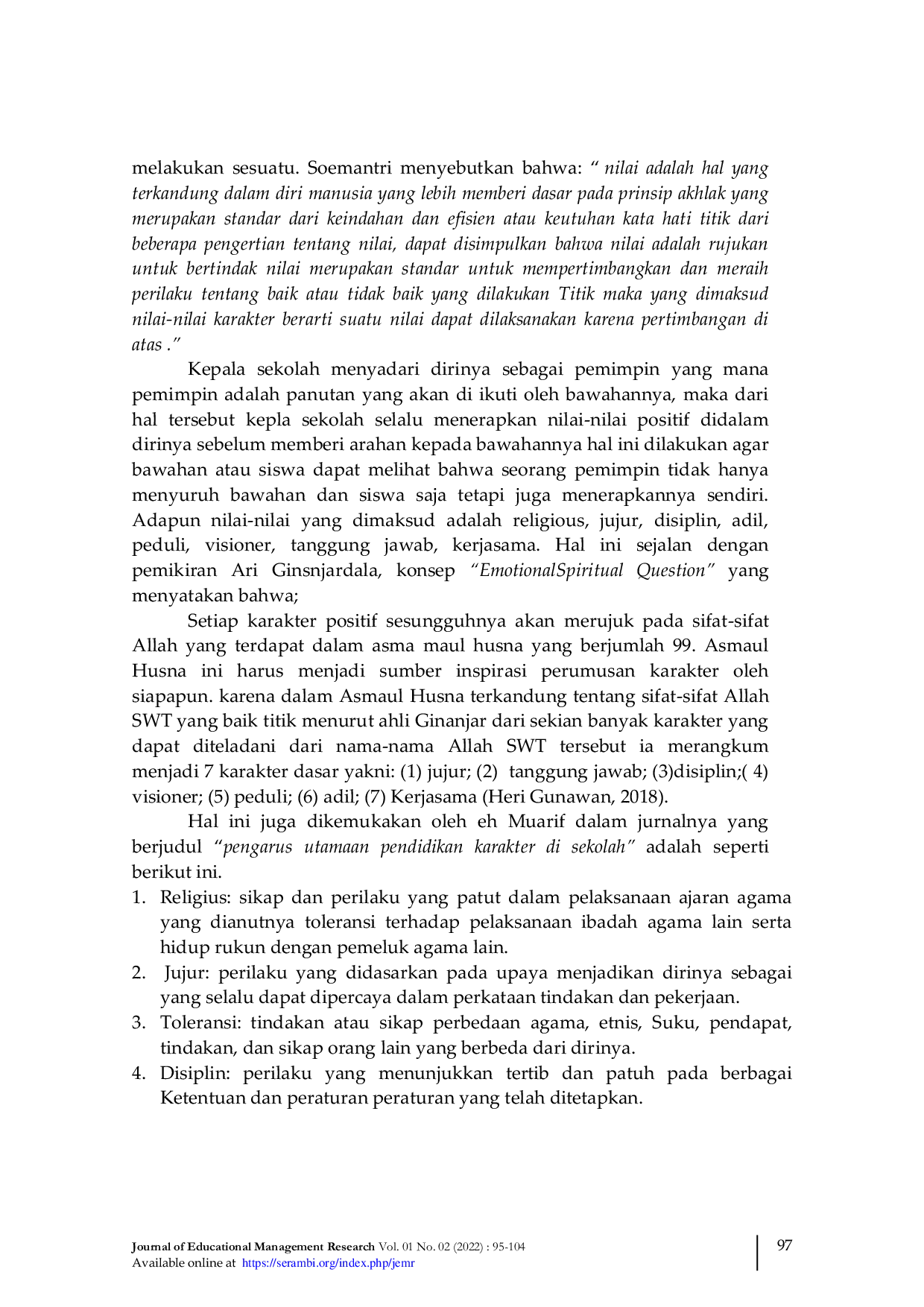 JURIS The Roler of The Principal in The Establishment of Student Character in The Era Covid 19