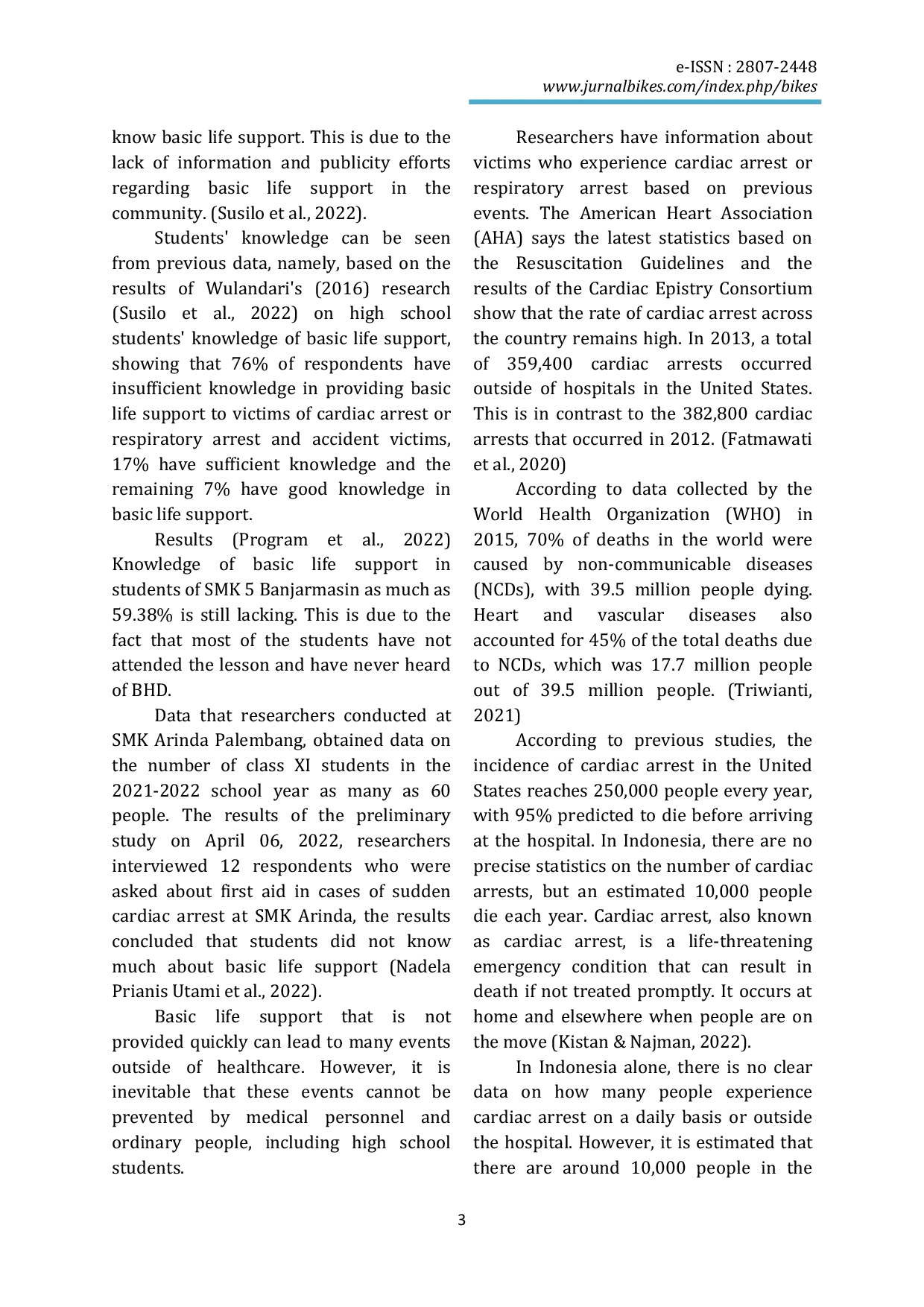 JURIS The Effect of Basic Life Support BHD Counseling on the Level of Knowledge of Grade XI Students at SMA Santo Thomas 1 Medan 2024