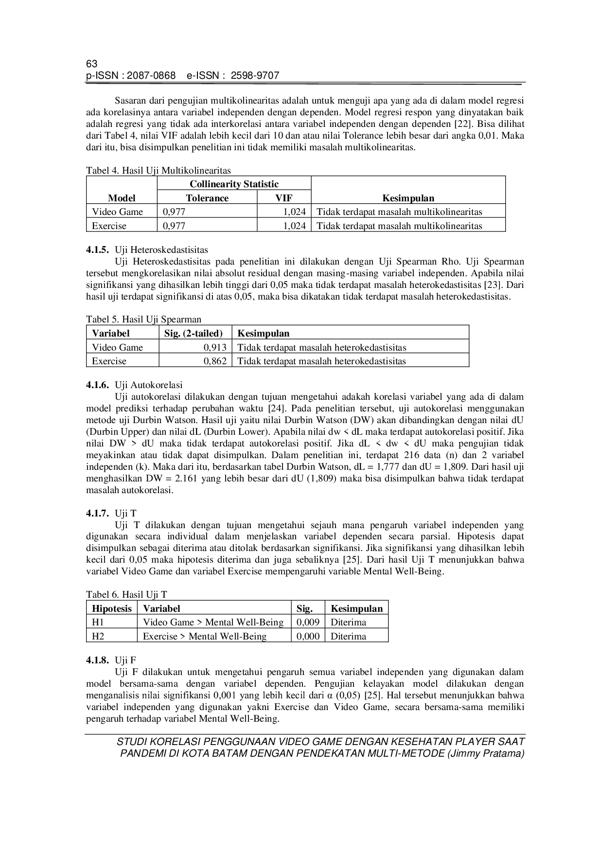 JURIS Studi Korelasi Penggunaan Video Game dengan Kesehatan Player Saat Pandemi di Kota Batam dengan Pendekatan Multi Metode