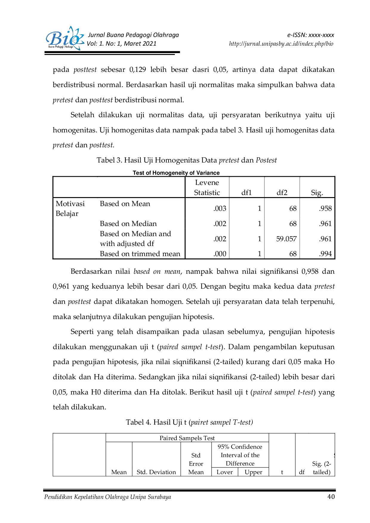 JURIS Penggunaan Modifikasi Permainan Terhadap Peningkatan Motivasi Belajar Siswa Kelas 10 Pada Mata Pelajaran PJOK di SMK Negeri 1 Jember