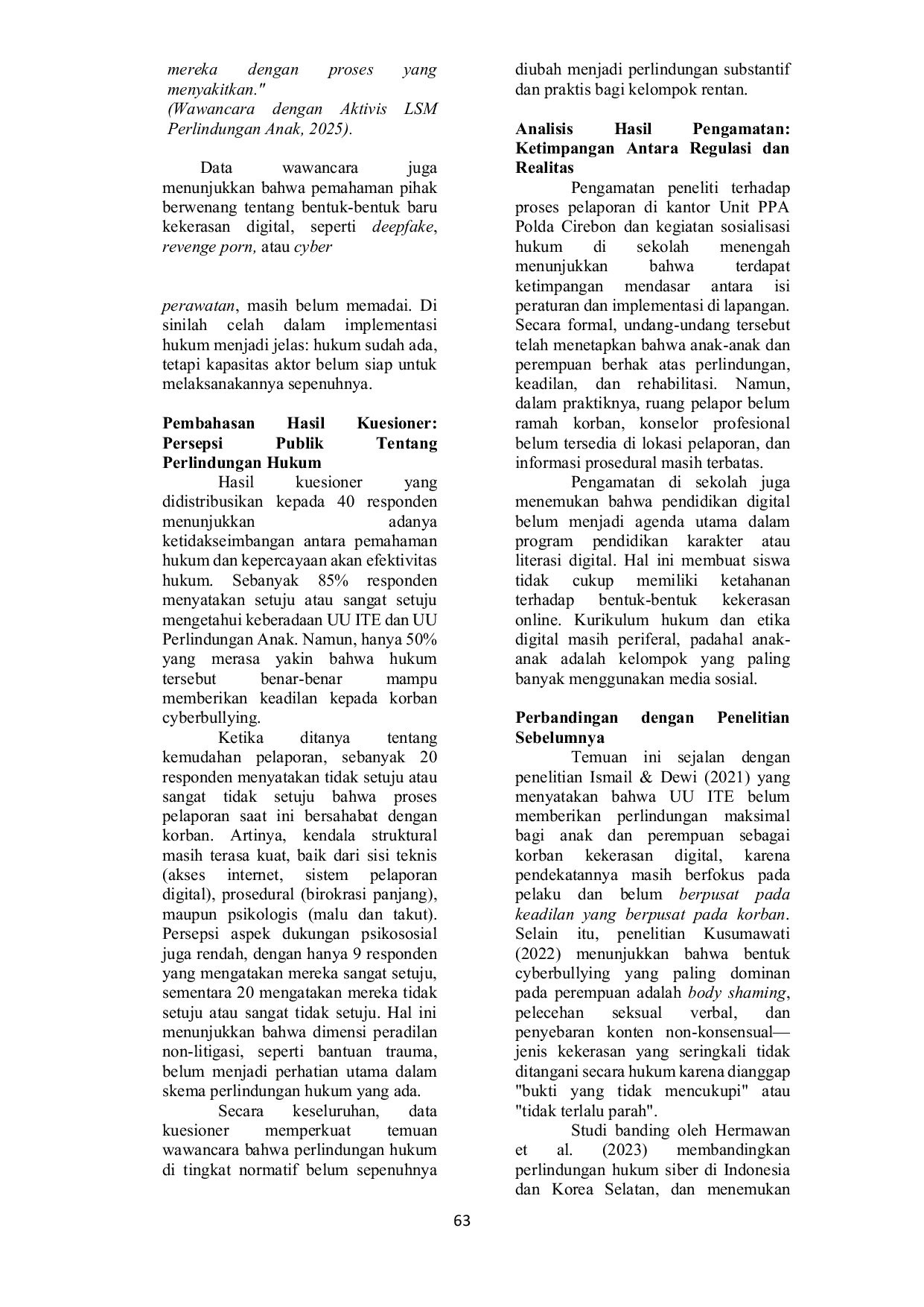 JURIS Perlindungan Hukum Bagi Kelompok Rentan Di Era Digital Studi Kasus Cyberbullying Anak Dan Perempuan