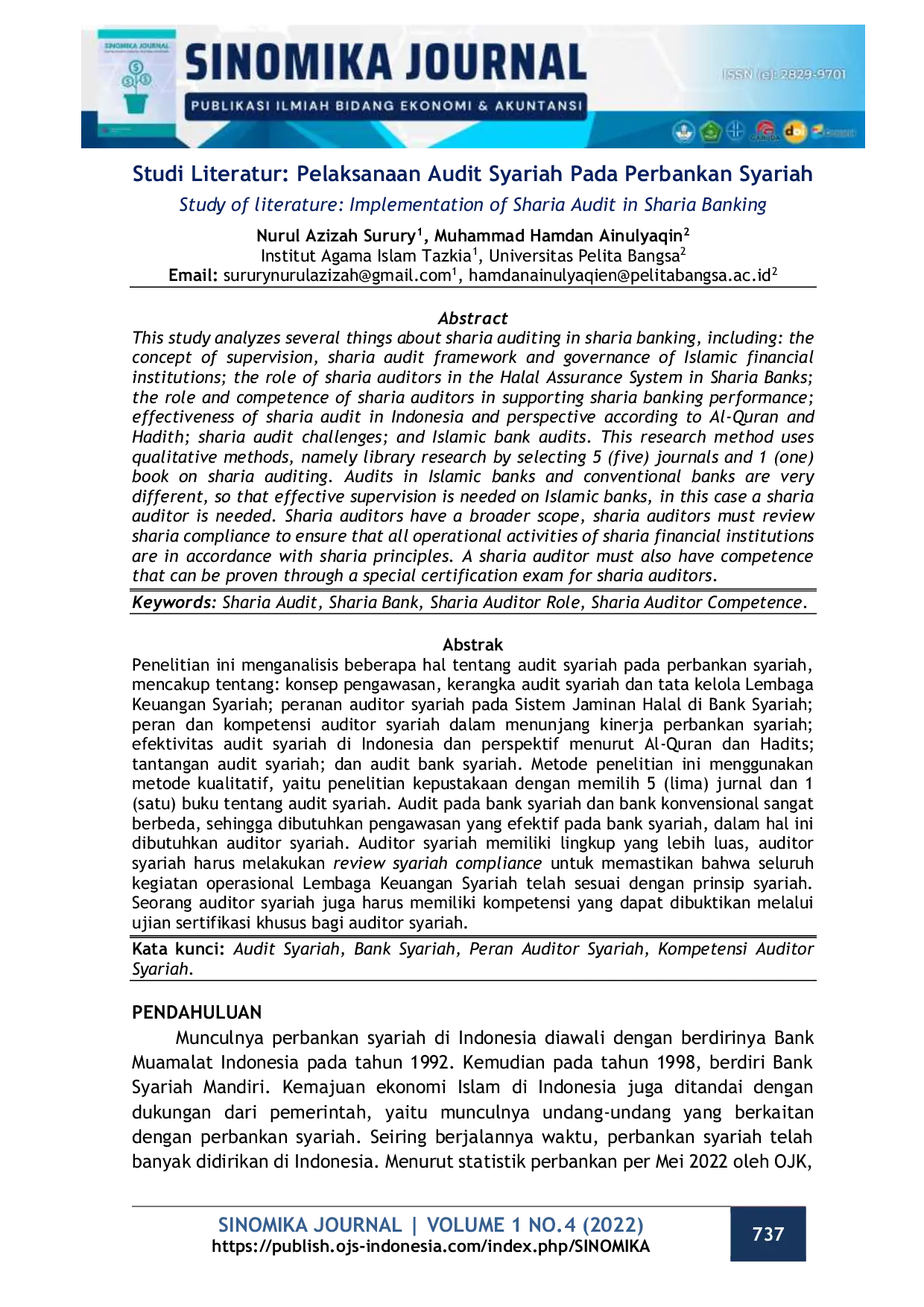 JURIS Studi Literatur Pelaksanaan Audit Syariah Pada Perbankan Syariah