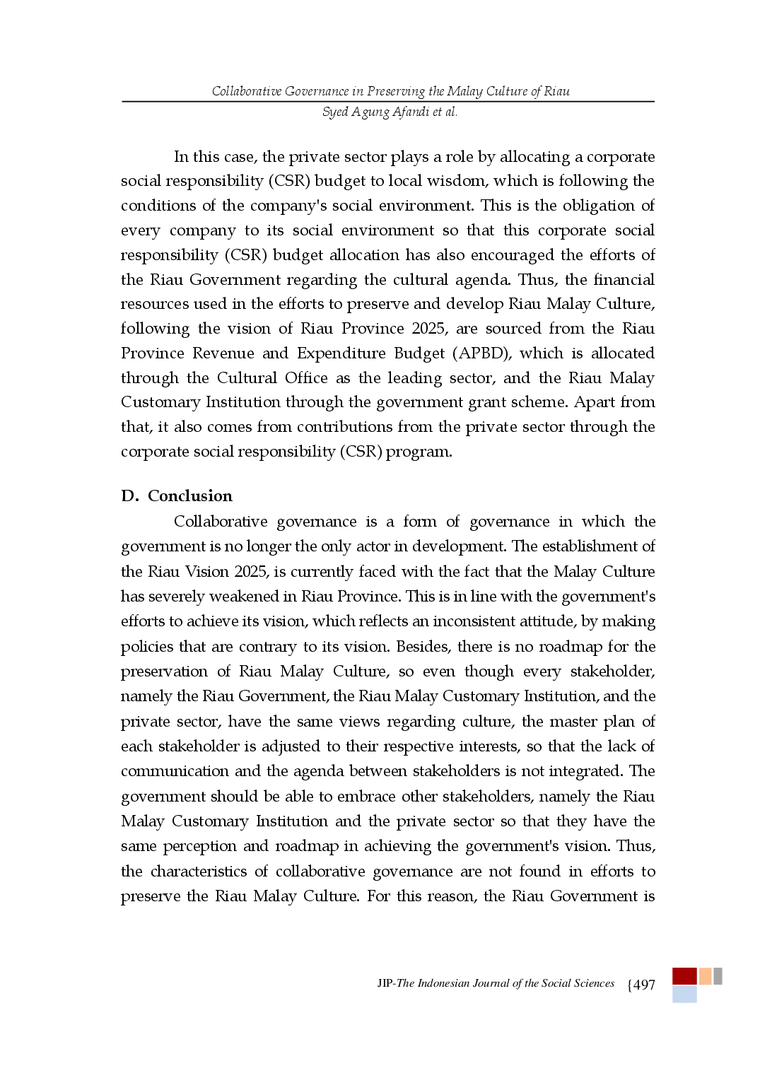 juris Collaborative Govenance in Preserving the Malay Culture of Riau