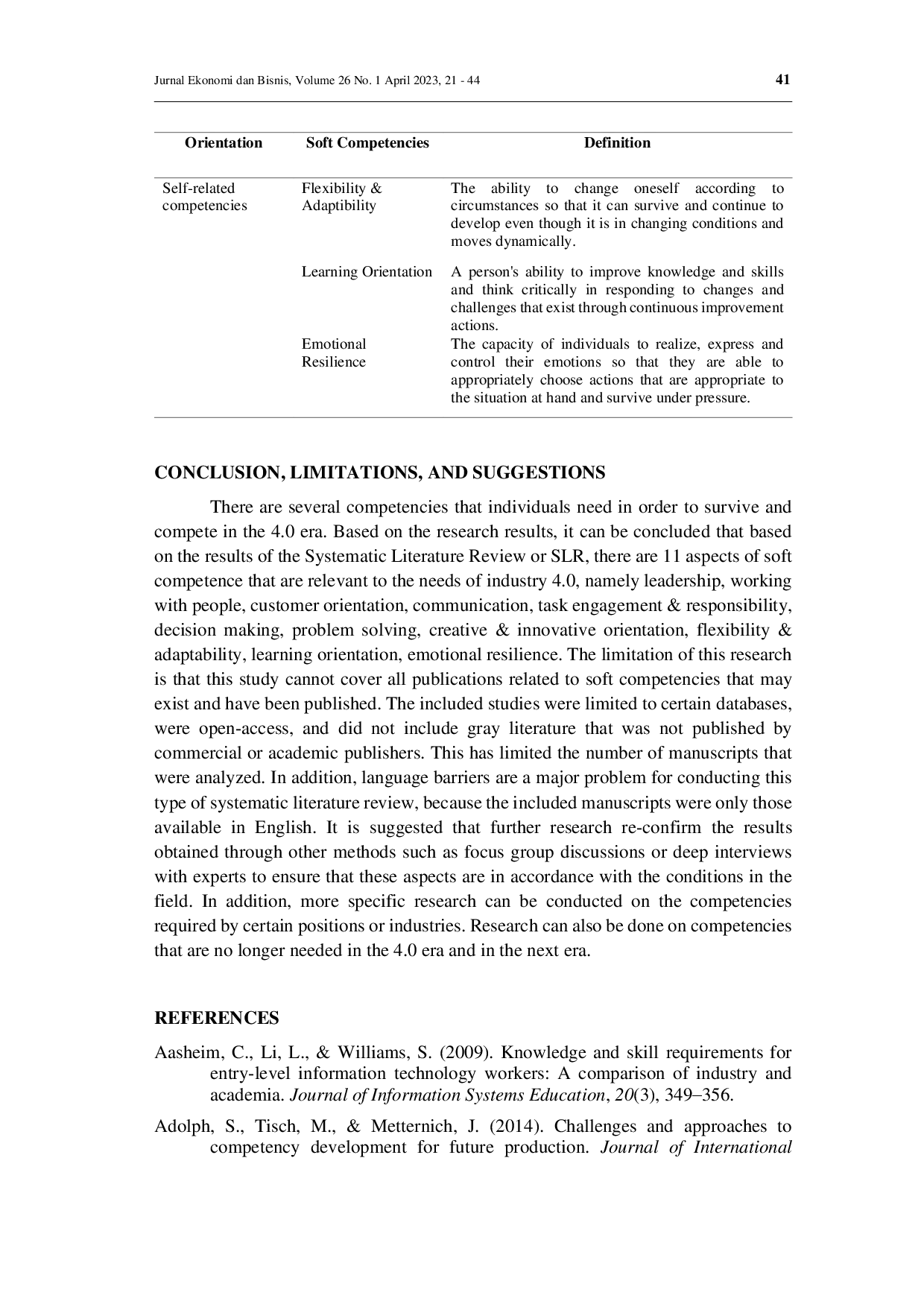 juris Identification of soft competencies aspects in human resource development in the industrial era 4 0