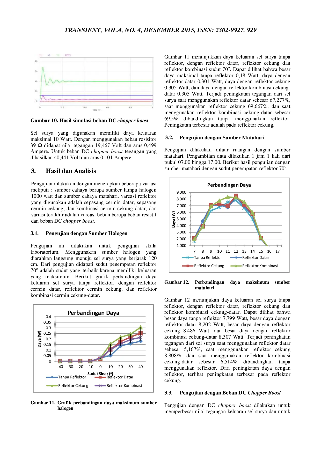 JURIS Analisis Penggunaan Cermin Cekung Cermin Datar dan Kombinasi Cermin Cekung Datar untuk Meningkatkan Daya Keluaran pada Sel Surya