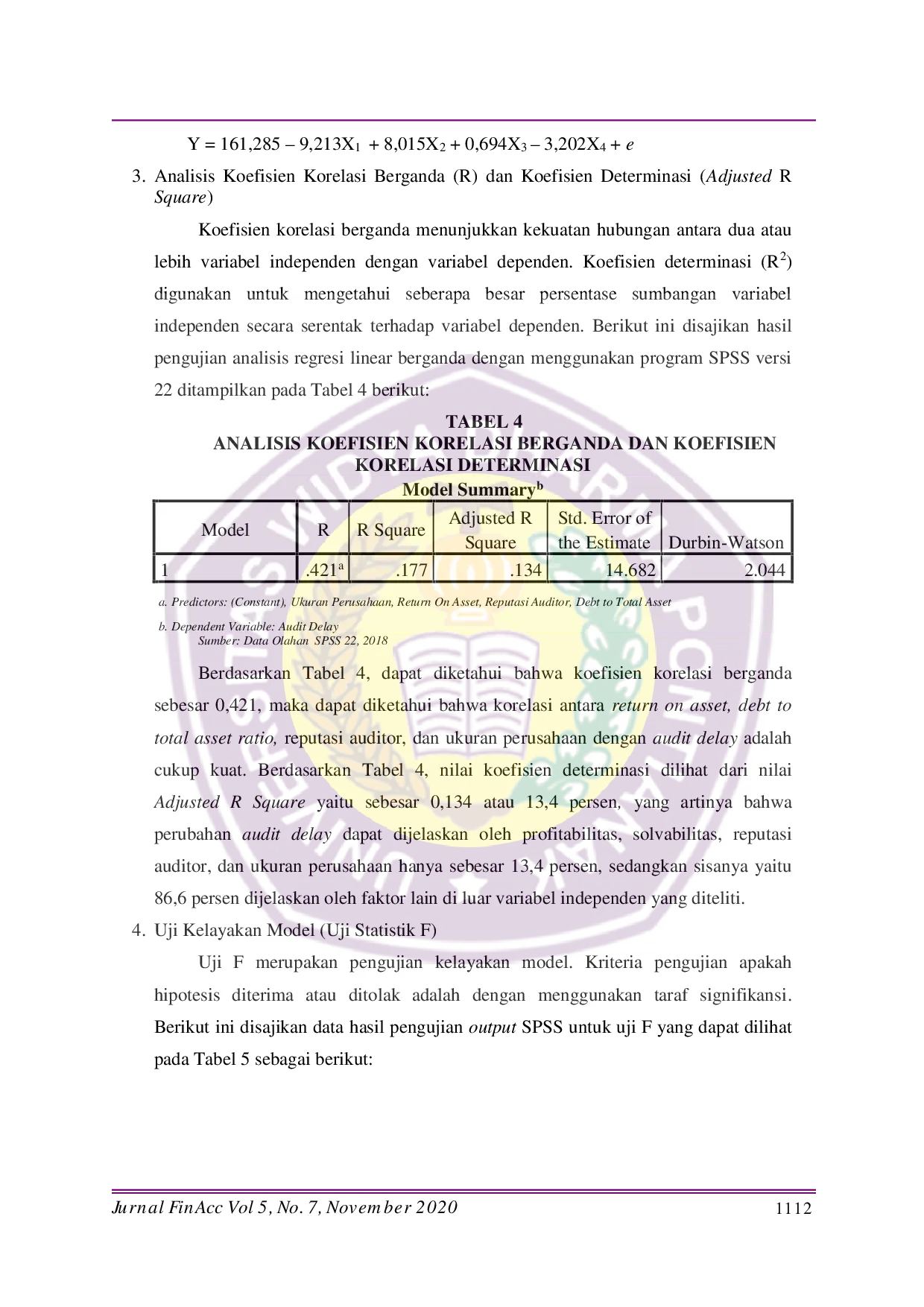 JURIS Analisis Pengaruh Profitabilitas Solvabilitas Reputasi Auditor dan Ukuran Perusahaan Terhadap Audit Delay Pada Perusahaan Sub Sektor Pertambangan Batu Bara Di Bursa Efek Indonesia