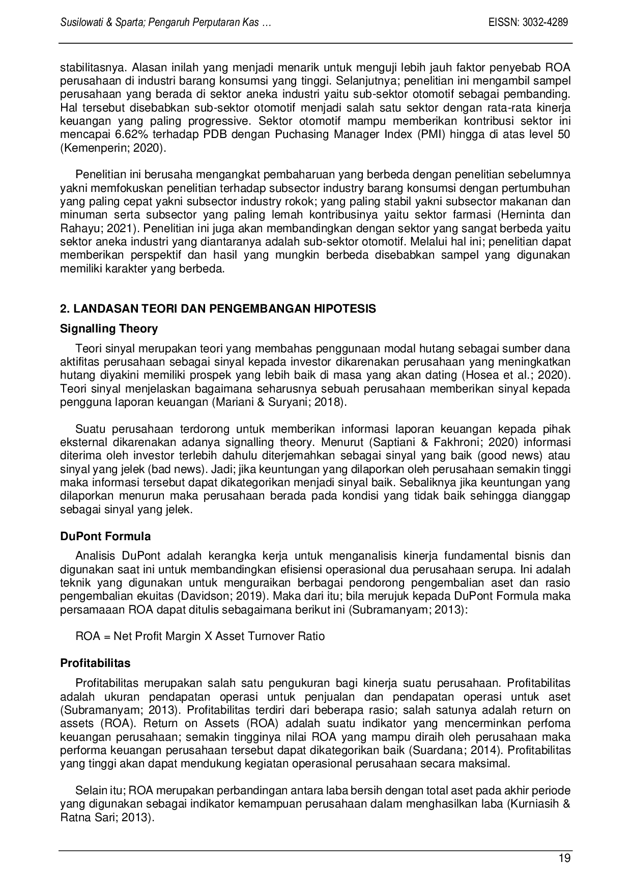 JURIS Pengaruh Perputaran Kas Perputaran Piutang Dan Perputaran Persediaan Terhadap Profitabilitas Pada Perusahaan Manufaktur Sektor Industri Barang Konsumsi Yang Terdaftar Di Bursa Efek Jakarta