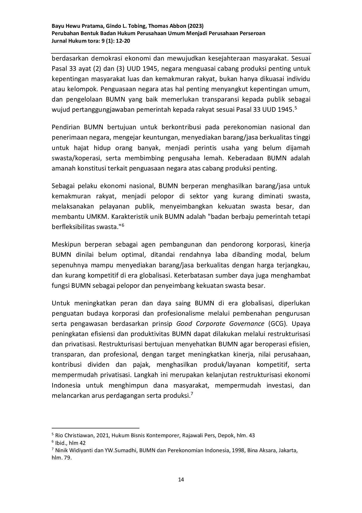 JURIS Perubahan Bentuk Badan Hukum Perusahaan Umum Menjadi Perusahaan Perseroan