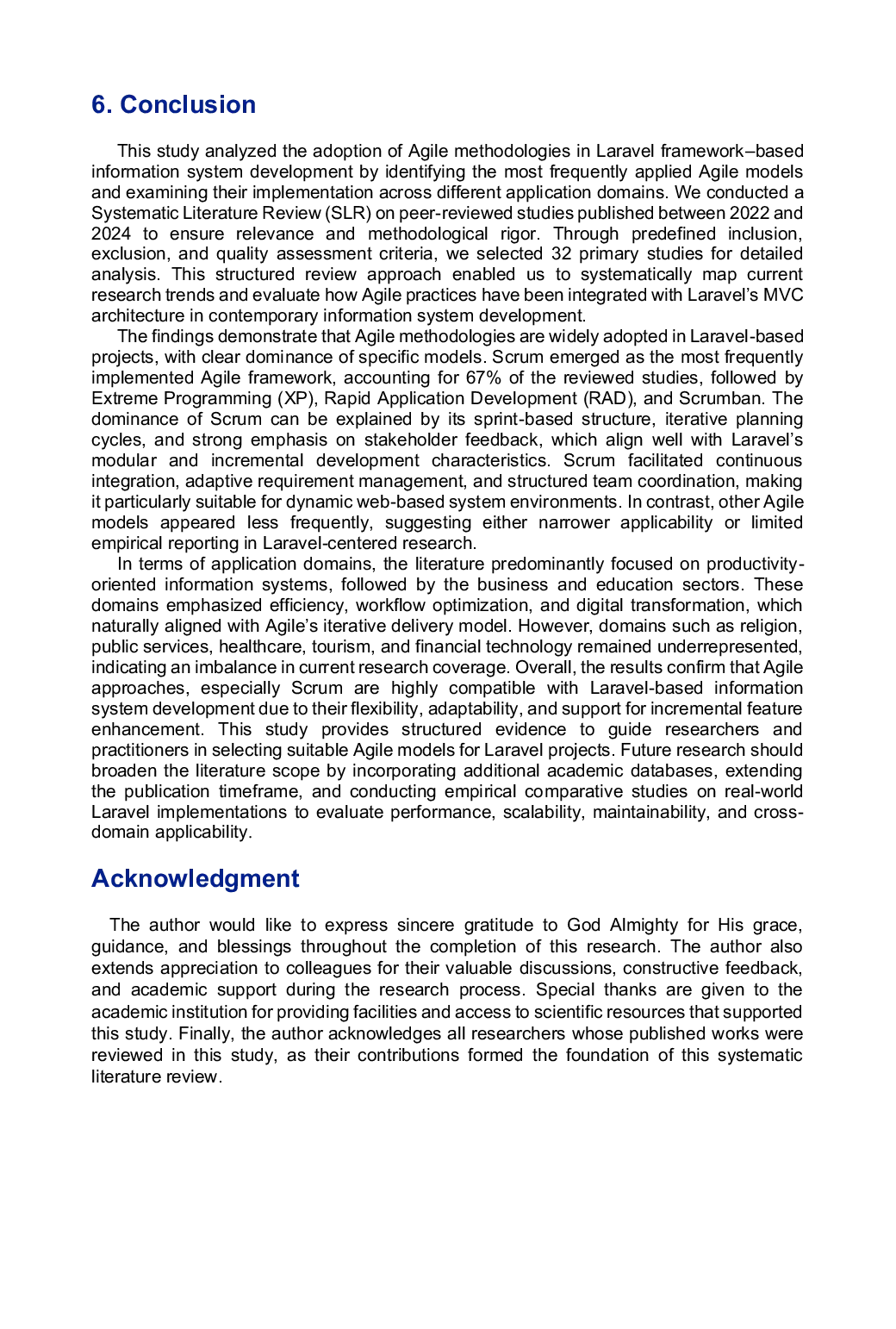 JURIS Analysis of Agile Methods in Laravel Based Information System Development A Review