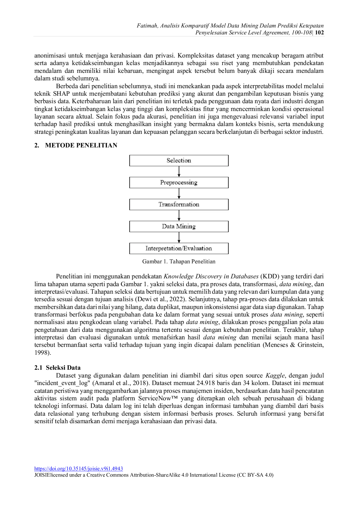 JURIS Analisis Komparatif Model Data Mining Dalam Prediksi Ketepatan Penyelesaian Service Level Agreement