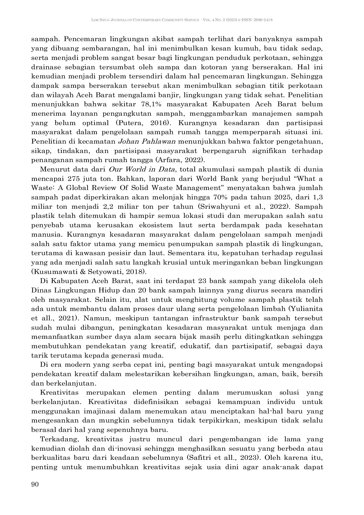 JURIS Pelatihan Ecoprint Teknik Pounding untuk Pengembangan Kreativitas Siswa Sekolah Dasar Negeri 01 Percontohan Aceh Barat